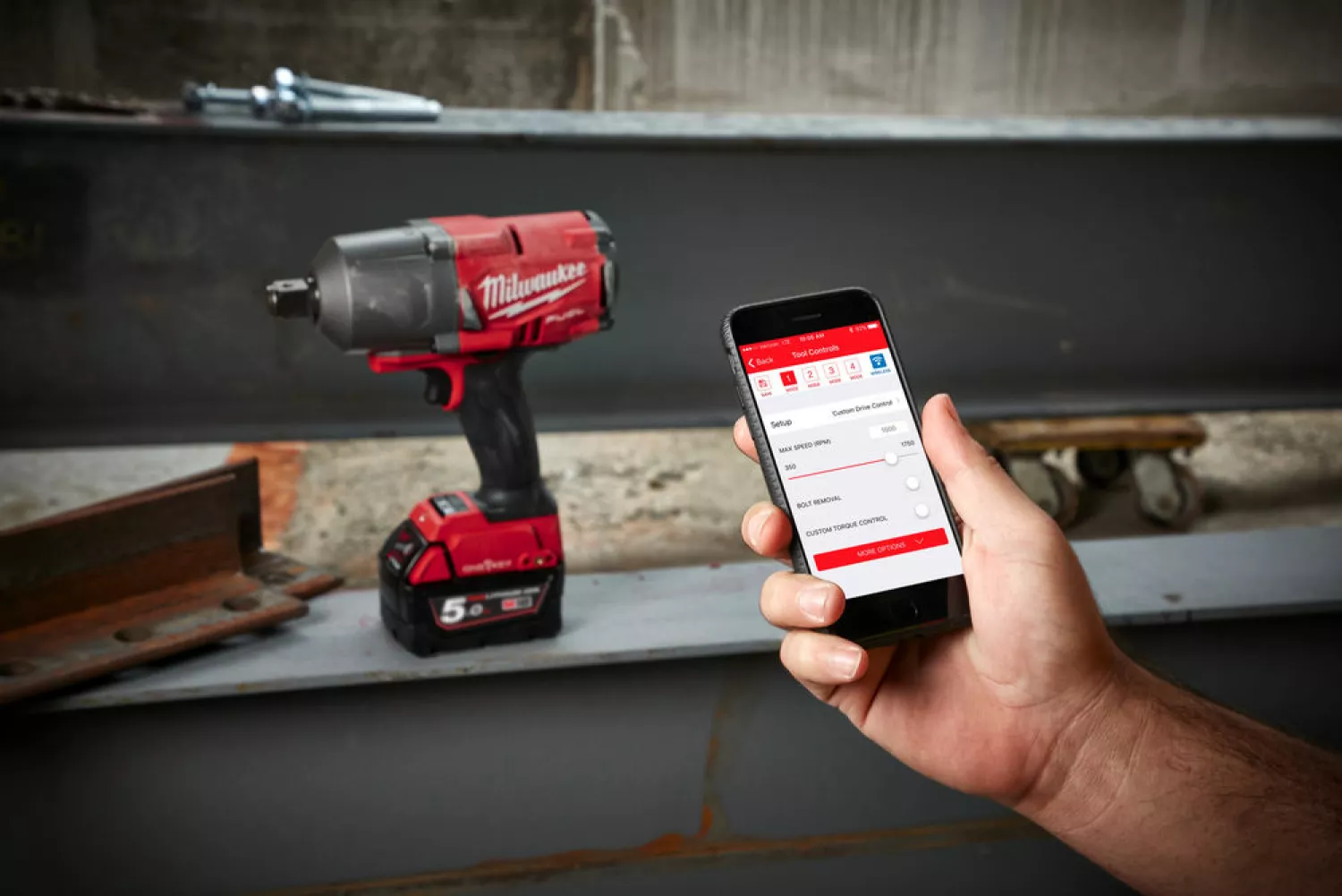 Milwaukee M18 ONEFHIWF34-502X - Set clé à choc Li-Ion 18V (2x batterie 5,0Ah) dans HD Box - 3/4" - 1624Nm-image