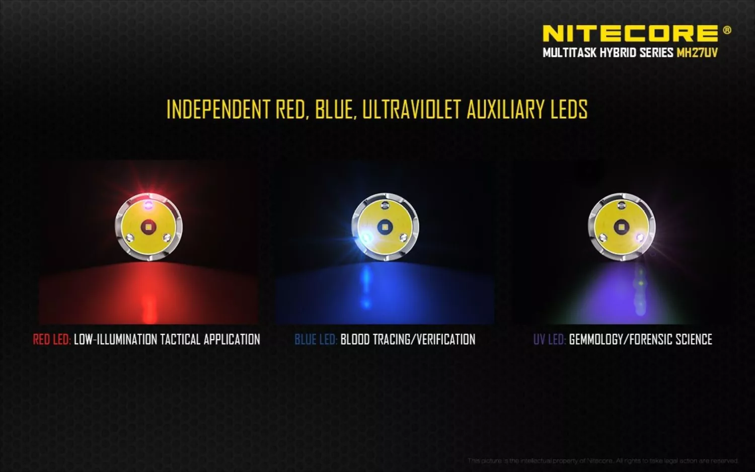 Lampe de poche tactique Nitecore MH27UV - UV - Rechargeable - 1000Lm-image