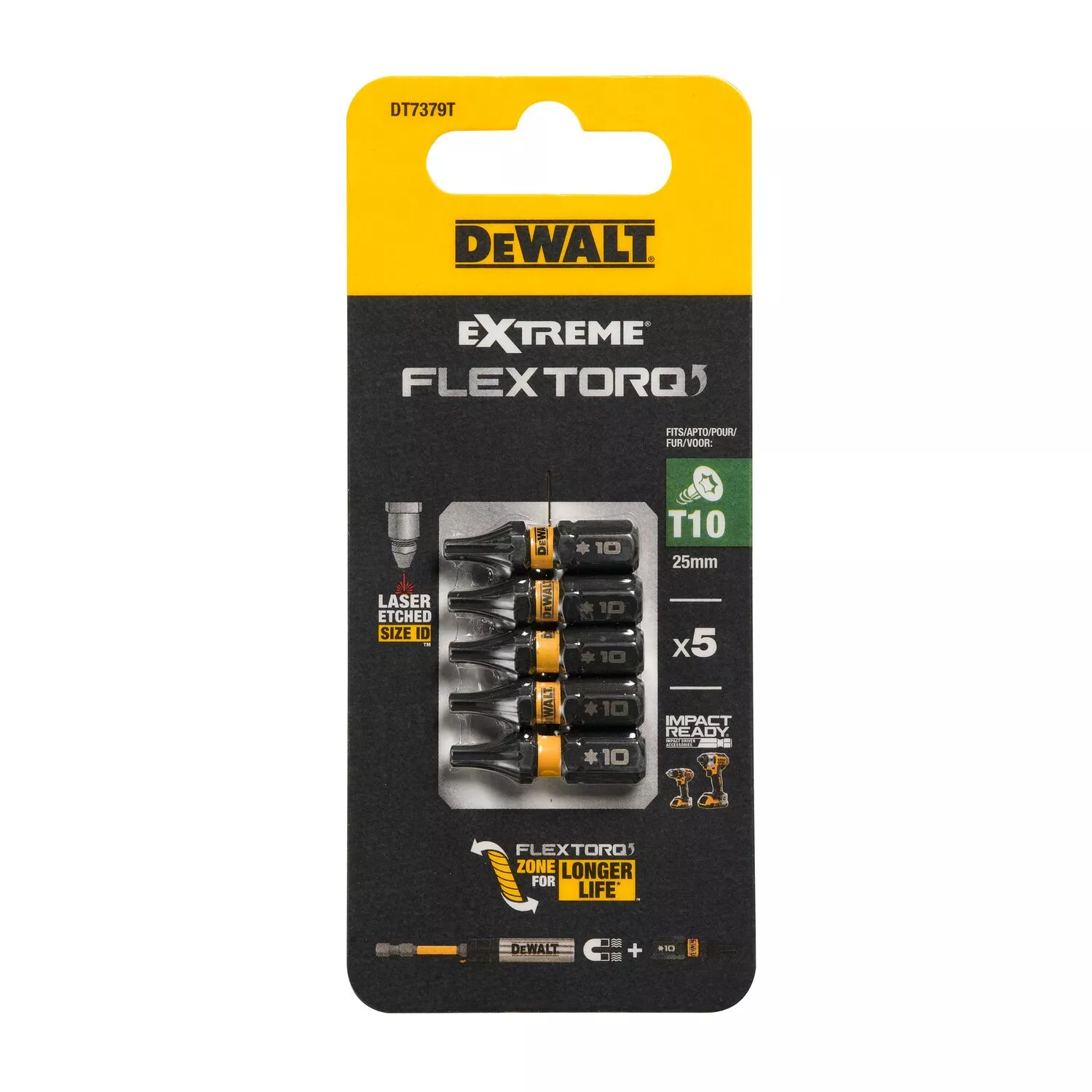 DeWALT DT7379T Extreme impact schroefbits - Torx - T10 x 25mm (5st)-image