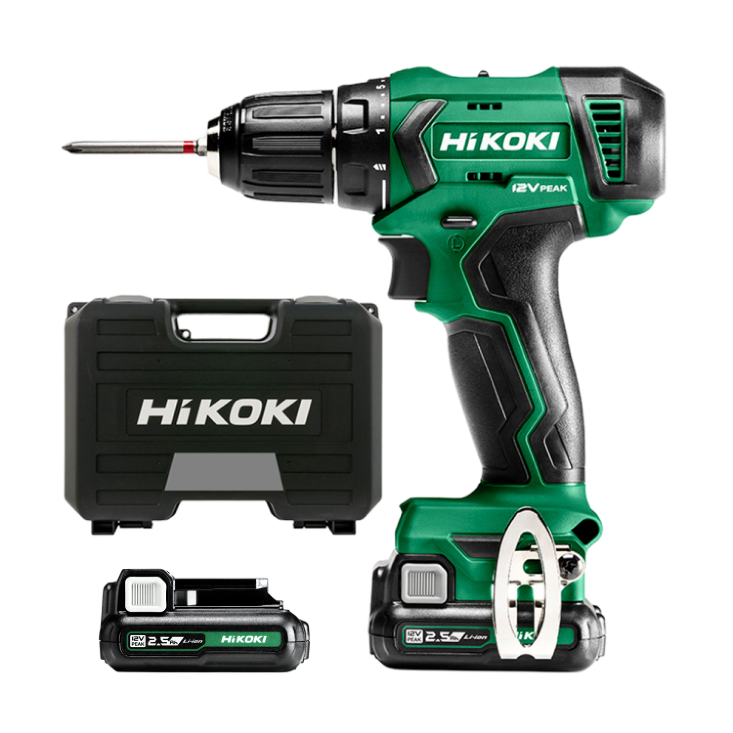 HiKOKI DS12DAWFZ 12V Li-Ion accu boor-/schroefmachine set (2x 2,5Ah) in koffer - 38Nm-image