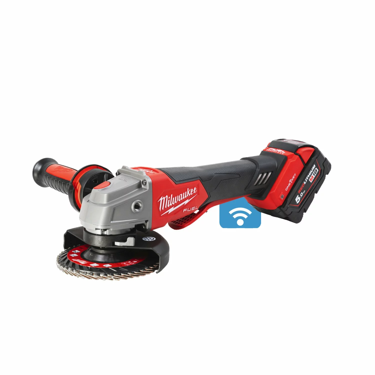 Meuleuse d'angle sans-fil Milwaukee M18 ONEFSAG125XPDB-502X - 18V Li-ion – 2 batteries 5,0 Ah) – 125 mm - Brushless-image