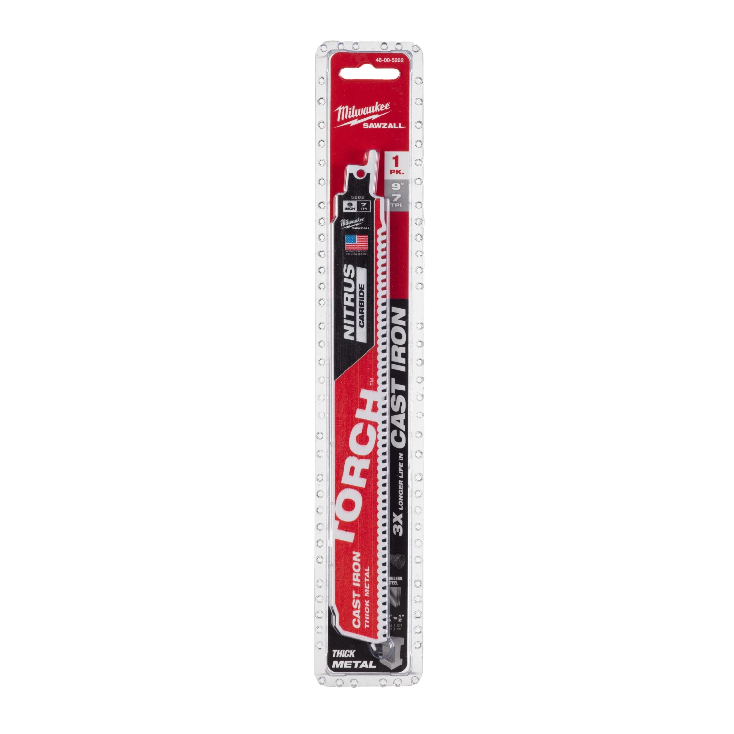 Milwaukee 48475262 Sawzall Reciprozaagblad TCT TORCH NITRUS - 230 x 8TPI - metaal-image