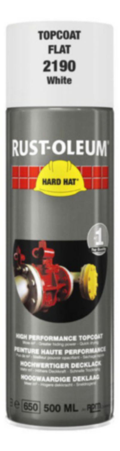 Rust-Oleum Hard Hat Topcoat Spray - flat white - 0,5L-image