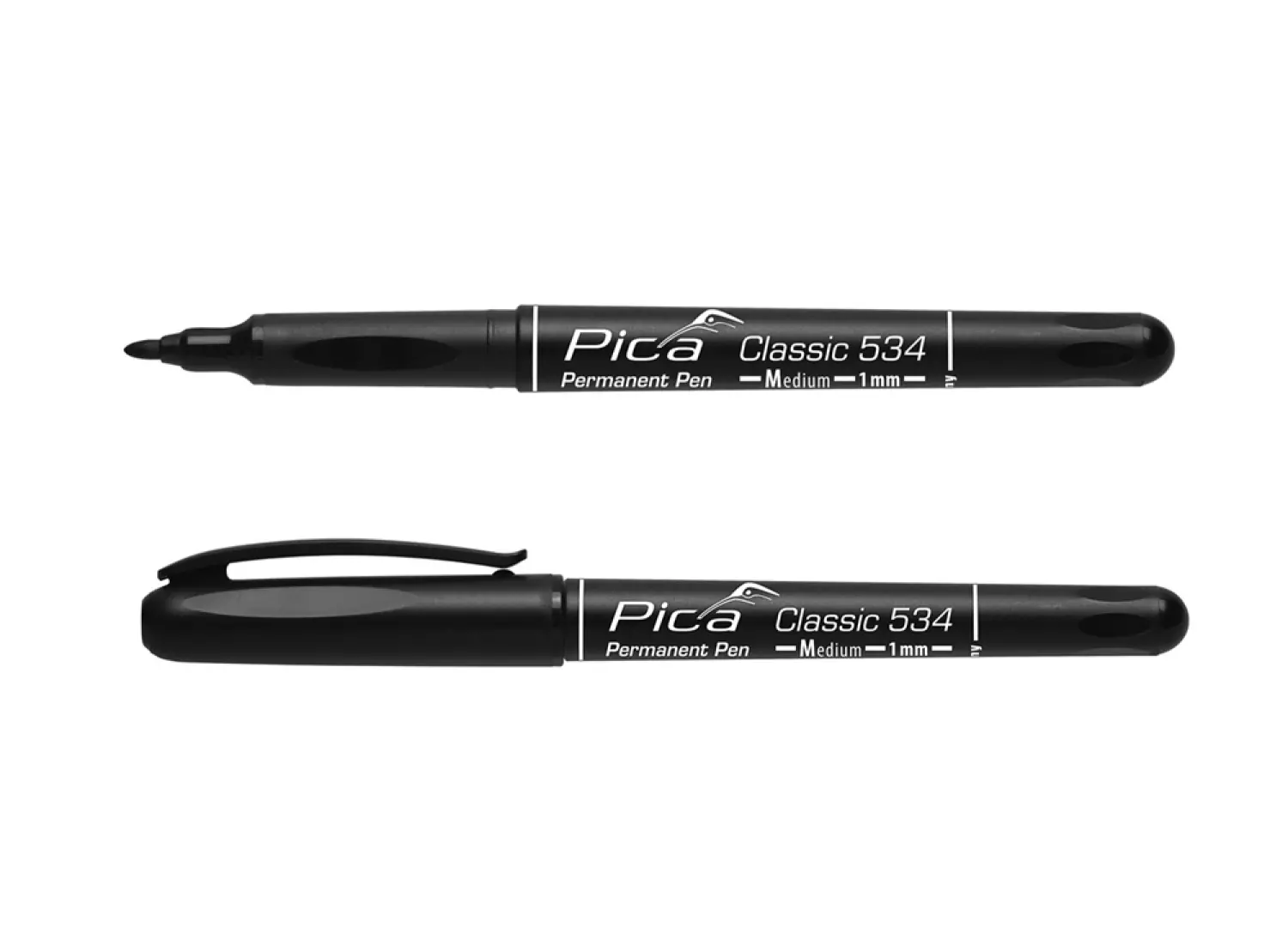 Pica 534/46 Stylo permanent classique - Rond - Noir - 1mm (10 pcs)-image