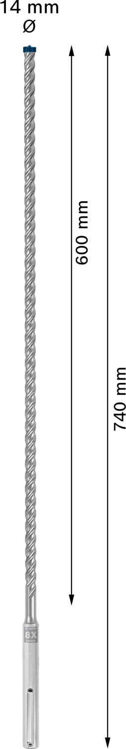 Bosch 2608900209 EXPERT Foret SDS Max-8X - 14x600x740mm-image