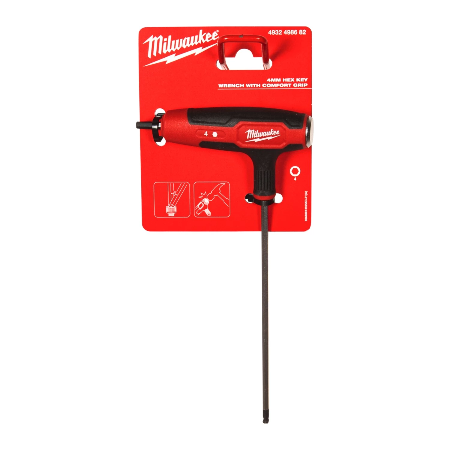 Milwaukee 4932498682 Tournevis à poignée en T avec prise confortable - Allen -  4 mm-image