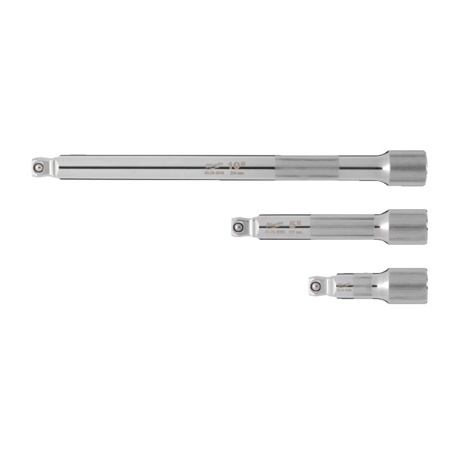 Milwaukee 4932480642 Dop - 1/2" 3-delige verlengstukken set met kogelkop (76mm, 127mm, 254mm)-image