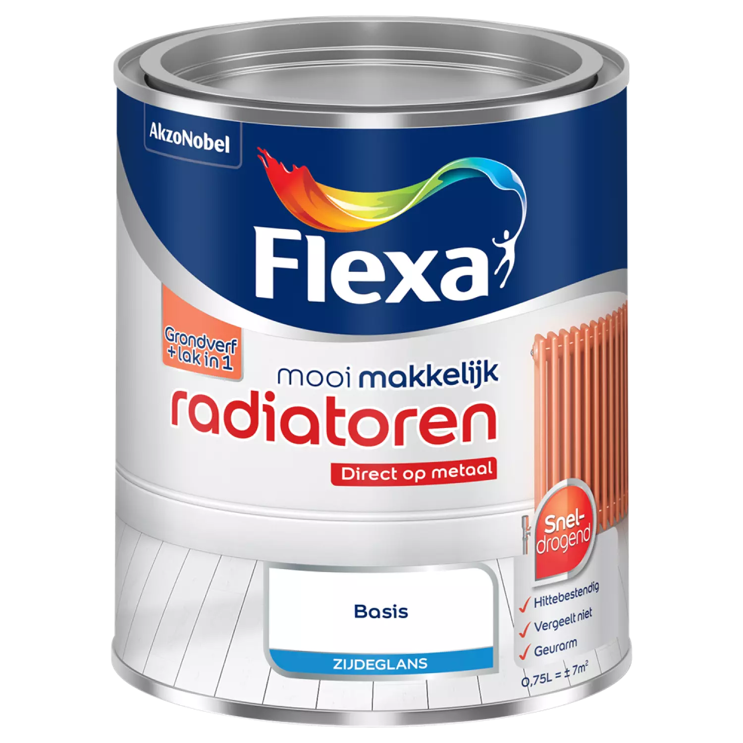 Flexa Mooi Makkelijk Radiatoren Zijdeglans - op kleur gemengd - 0,75L-image