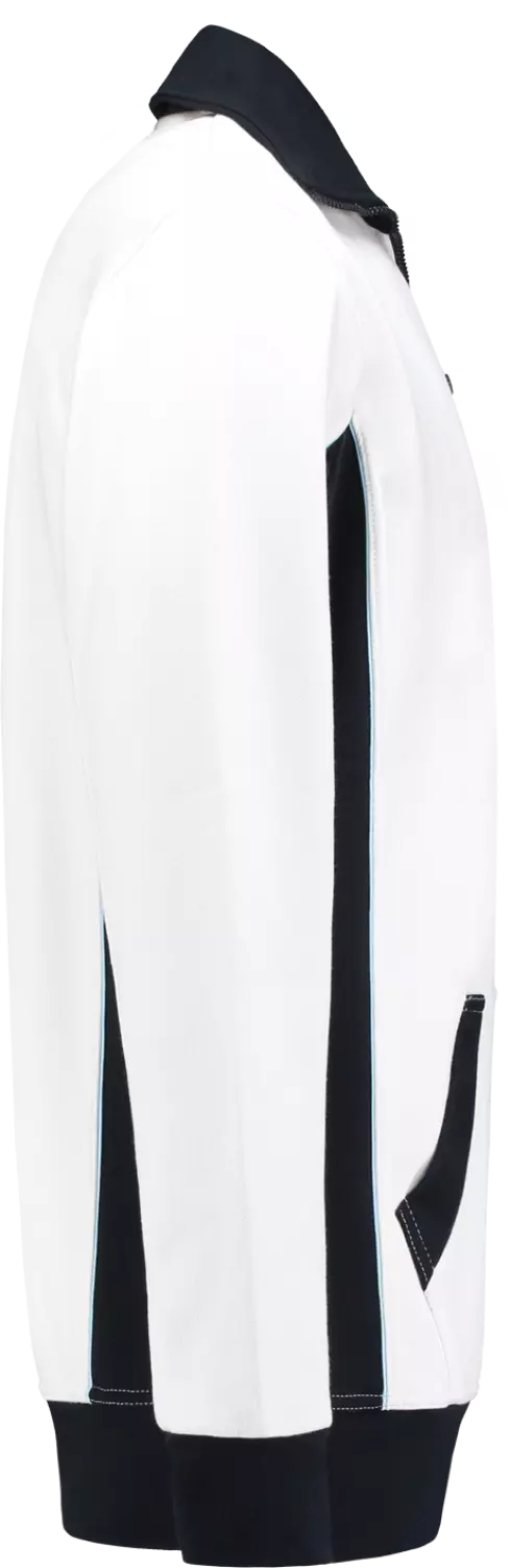 Workman 2701 Zipper Sweater - Blanc / Bleu marine - XL-image