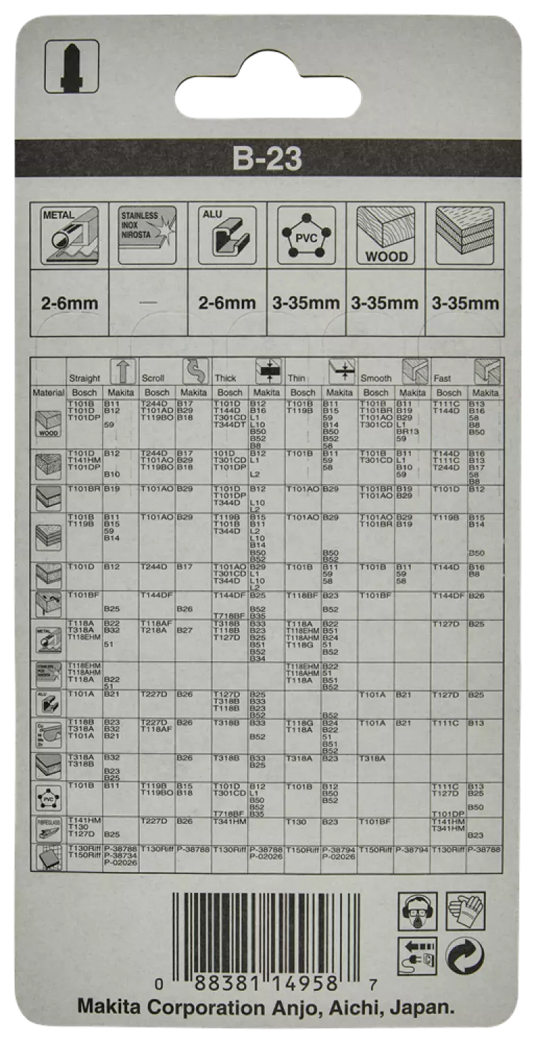 Makita A -85743 HSS Lame de scie sauteuse B23 - Metal / Aluminium (5 pcs)-image