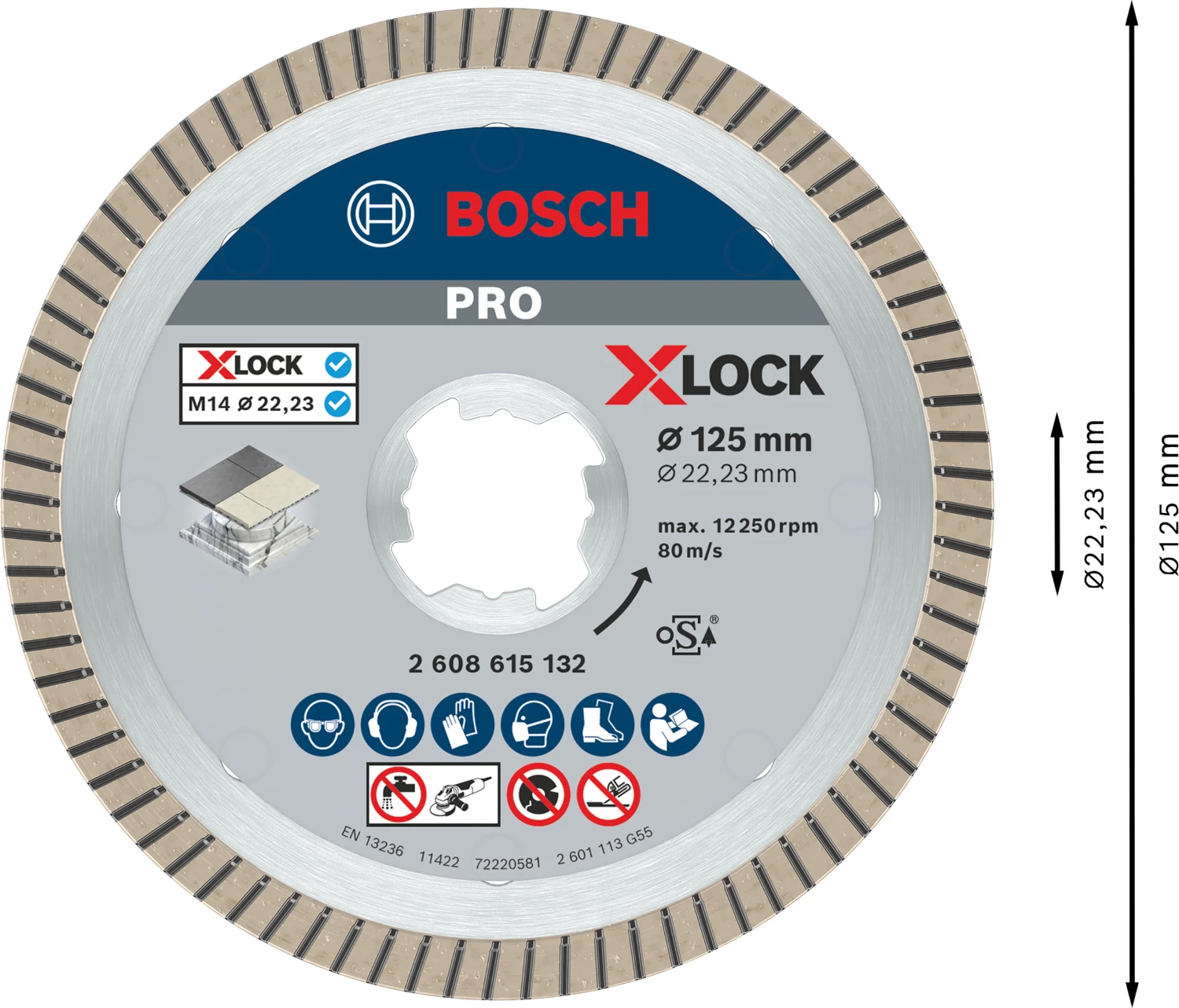 Bosch 2608615132 X-Lock Diamantschijf Best for Ceramic Extraclean Turbo - 125mm-image