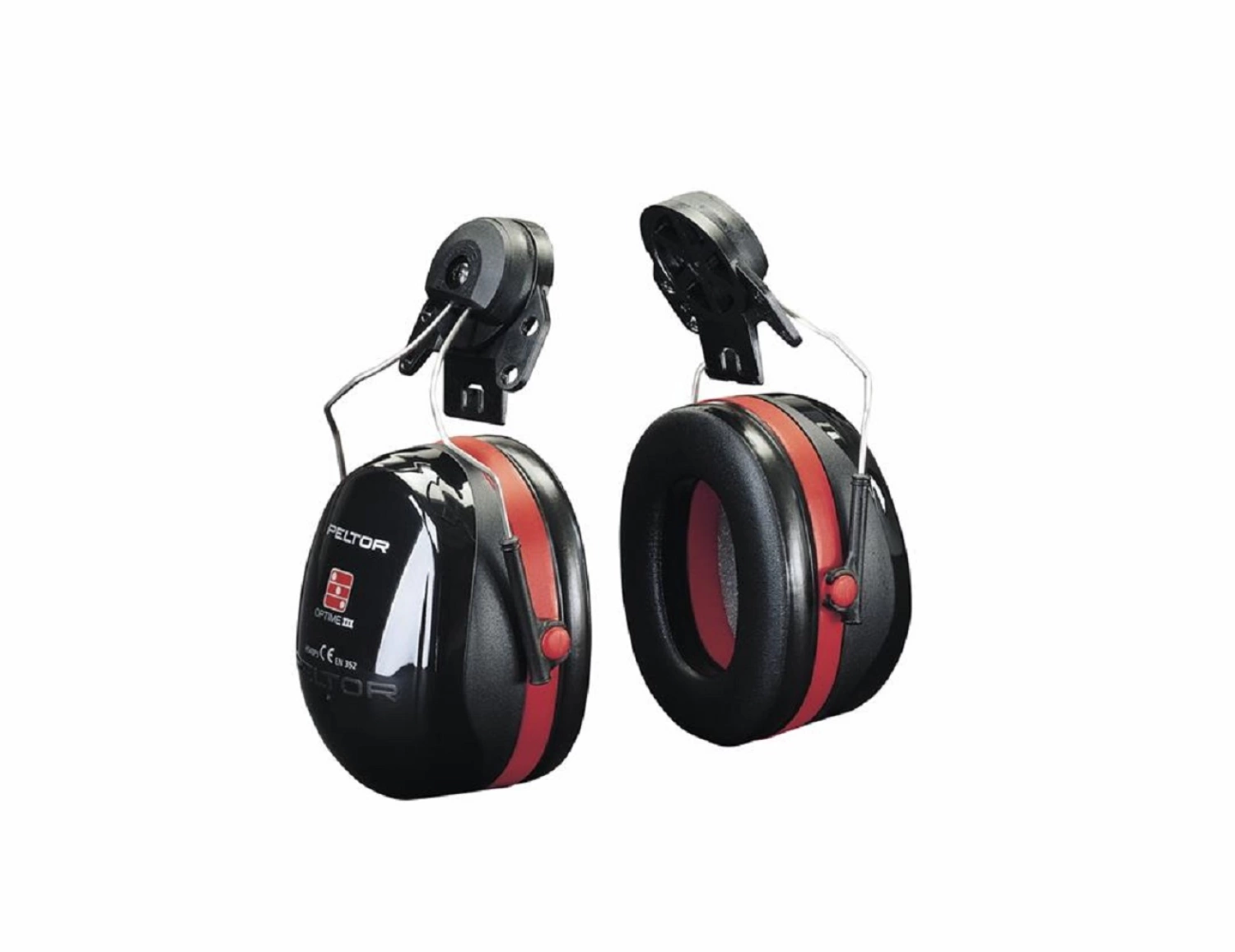 3M Casque antibruit PELTOR™ Optime™ III H540P3-413-SV avec attaches pour casque - Noir/Rouge --image