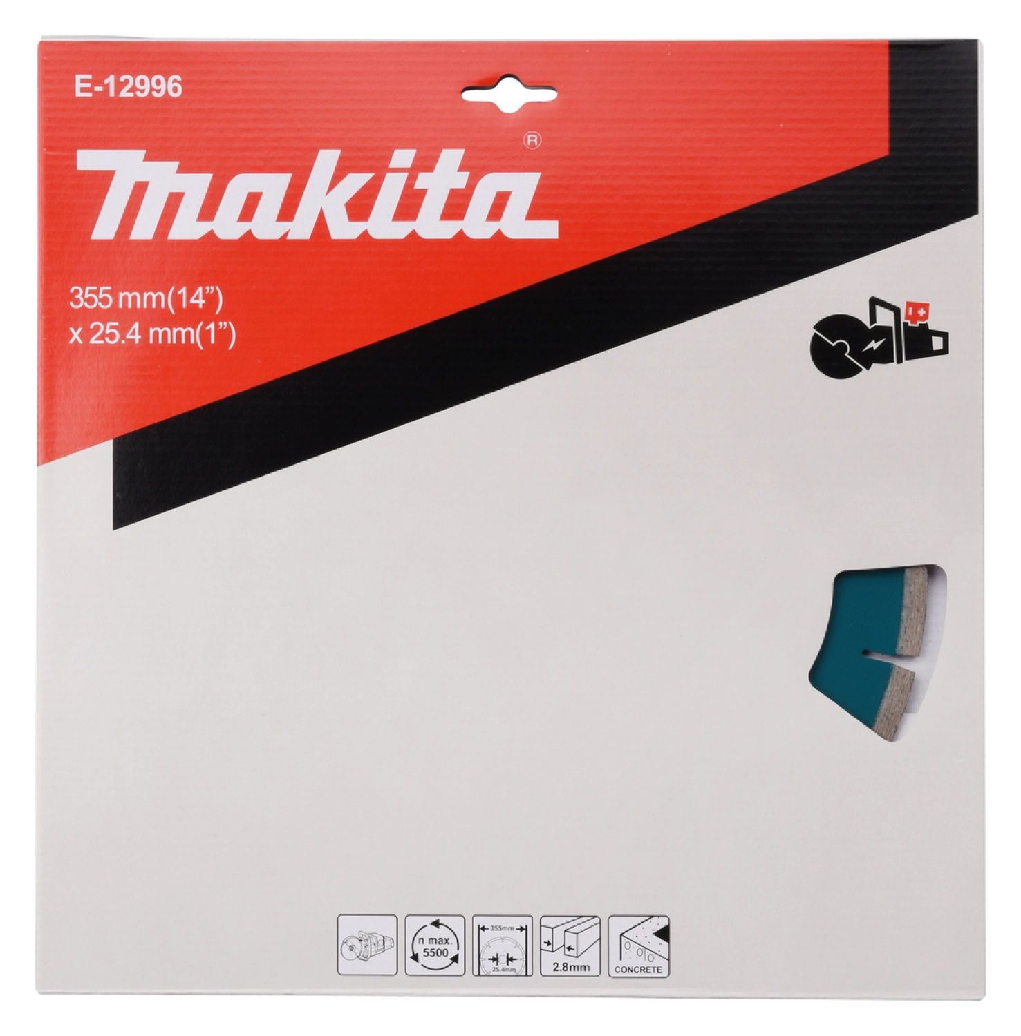 Makita E-12996 Diamantdoorslijpschijf - 355x2,8x25,4mm - universeel-image