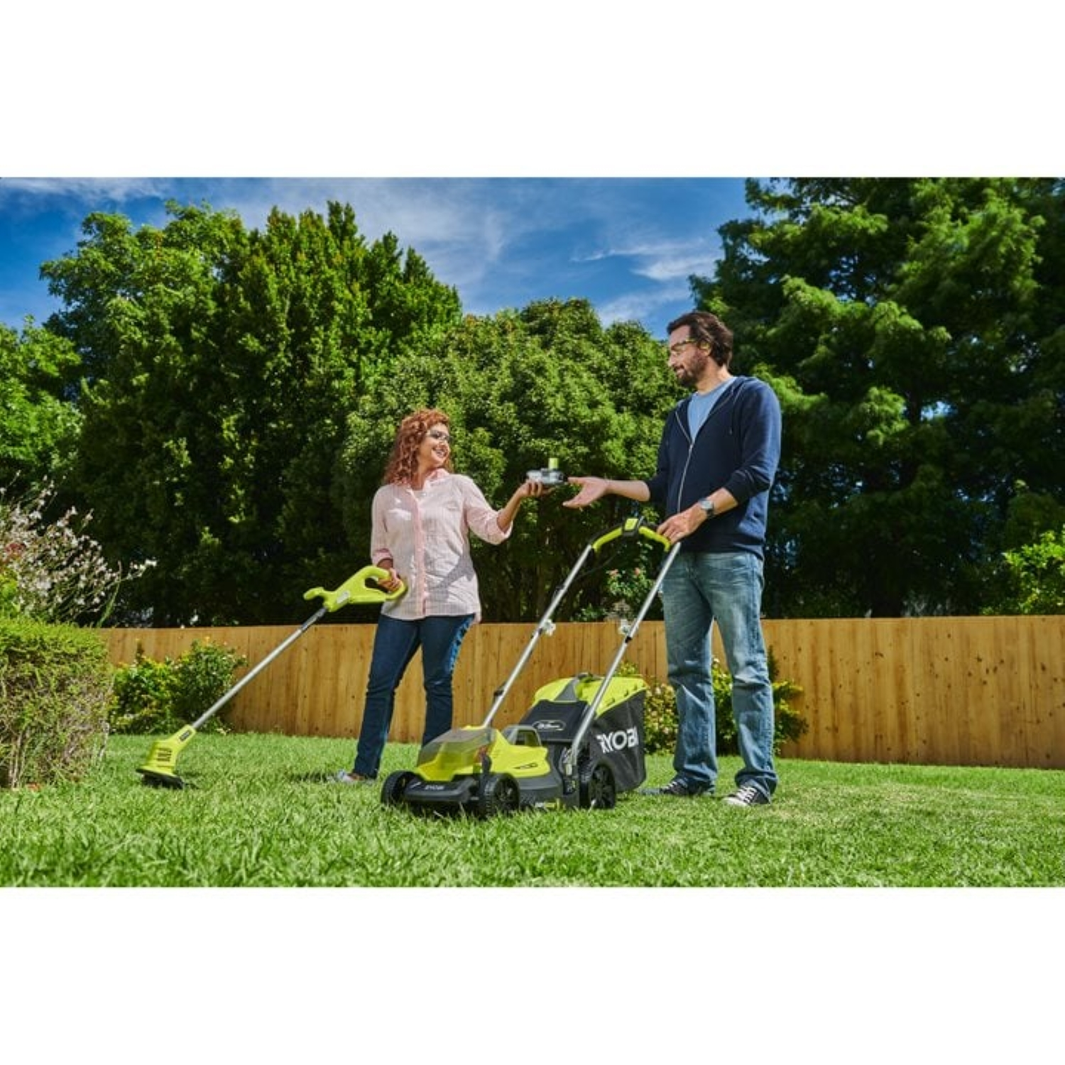 Ryobi ONE+ RLM1833BLT1825M 18V Accu 33cm Grasmaaier & 25cm Grastrimmer kit (incl. 1x 4.0Ah accu & lader)-image