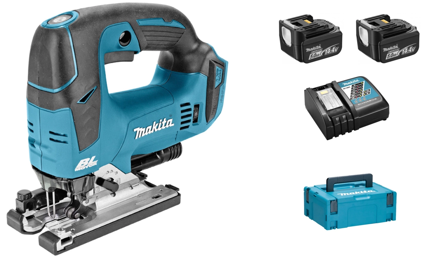 Makita DJV142RTJ 14.4V Li-Ion Accu decoupeerzaag set (2x 5.0Ah accu) in Mbox - D-greep - variabel - koolborstelloos-image