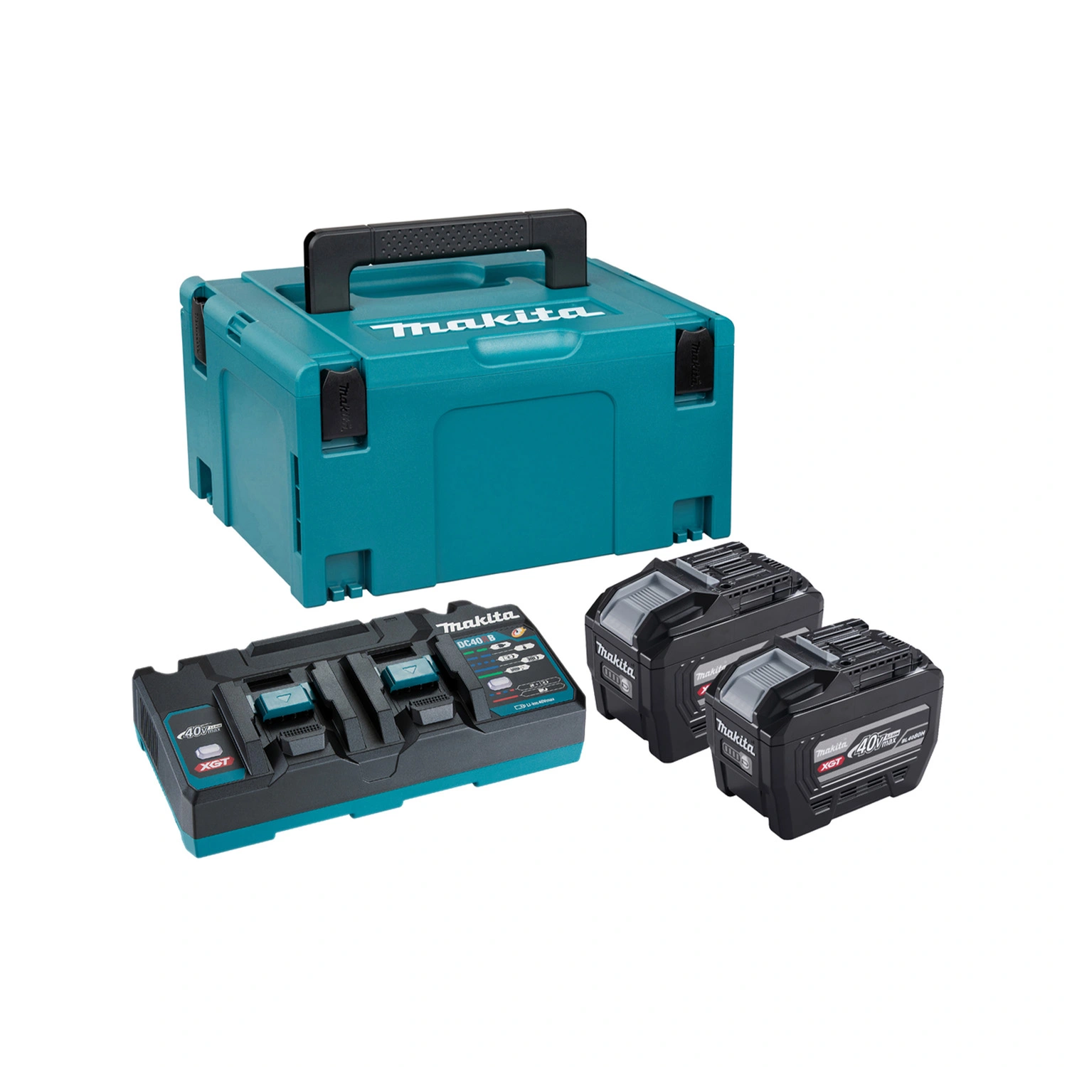Makita PSKGPE2J XGT Kit de démarrage batterie Li-ion 40 V (2 x 8,0 Ah) + chargeur