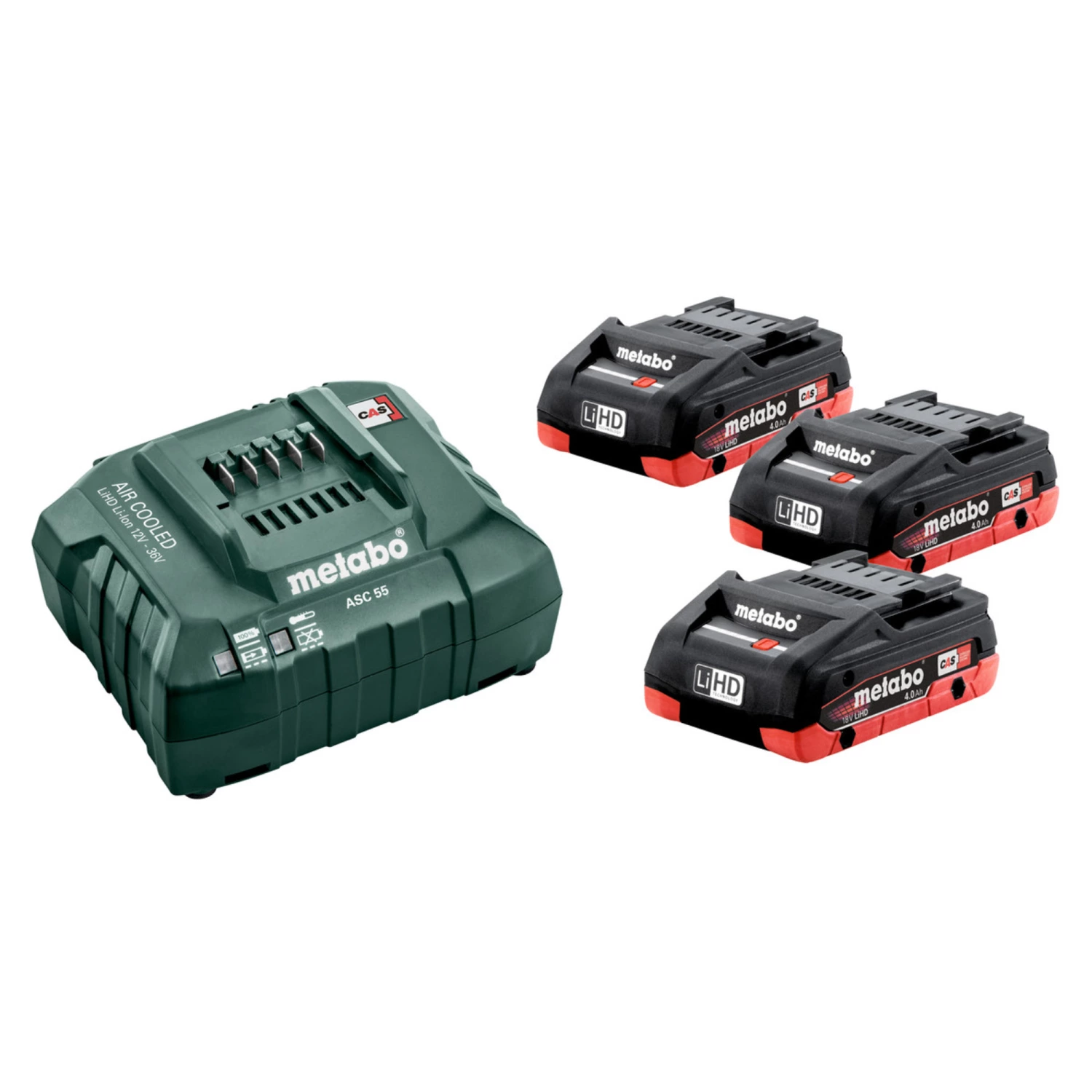 Metabo 685132000 Set de demarrage 18V LiHD (3x batterie 4.0Ah) + chargeur-image