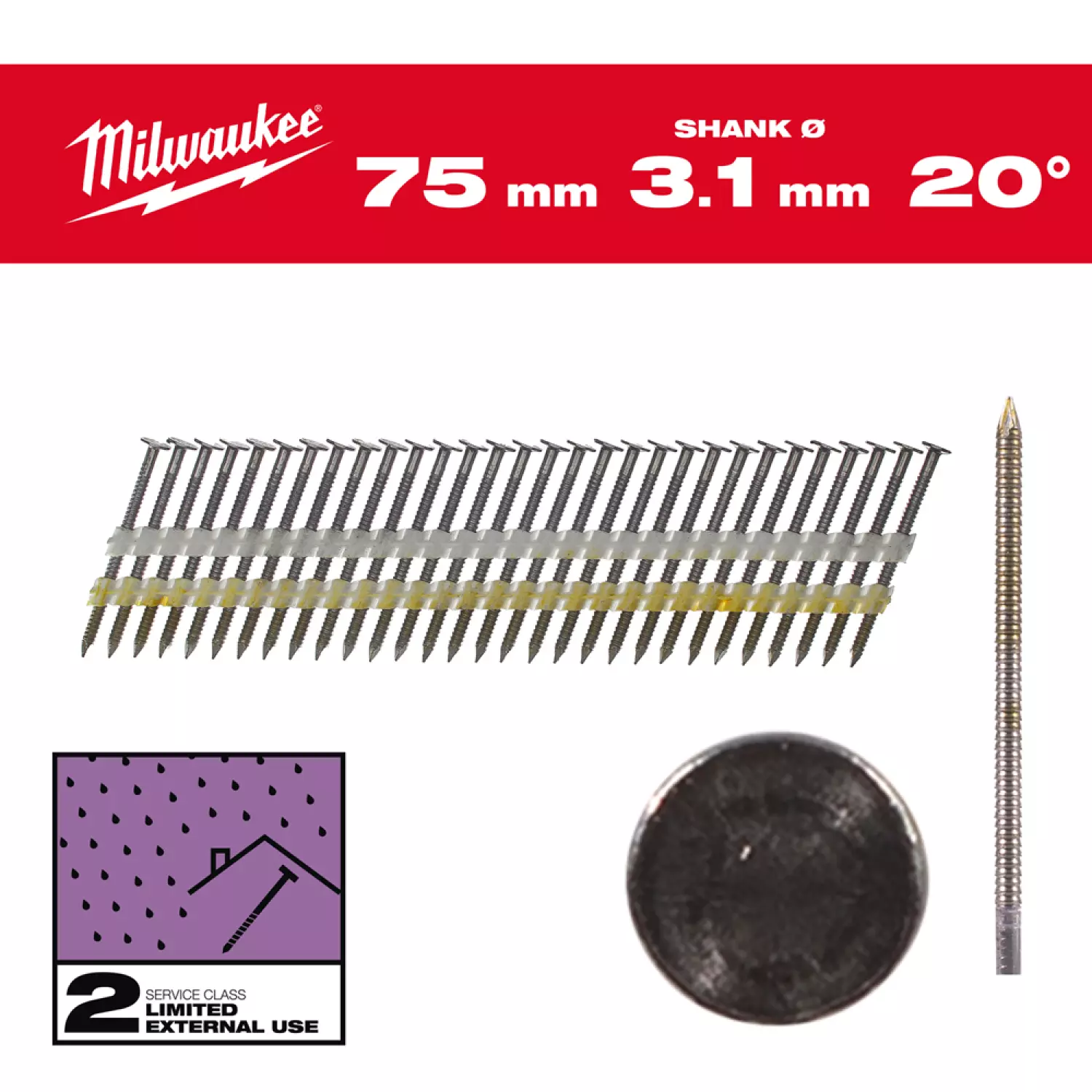 Milwaukee 4932492592 Clous tête ronde 20 75mm/RS/G/SC2-1750pc-image