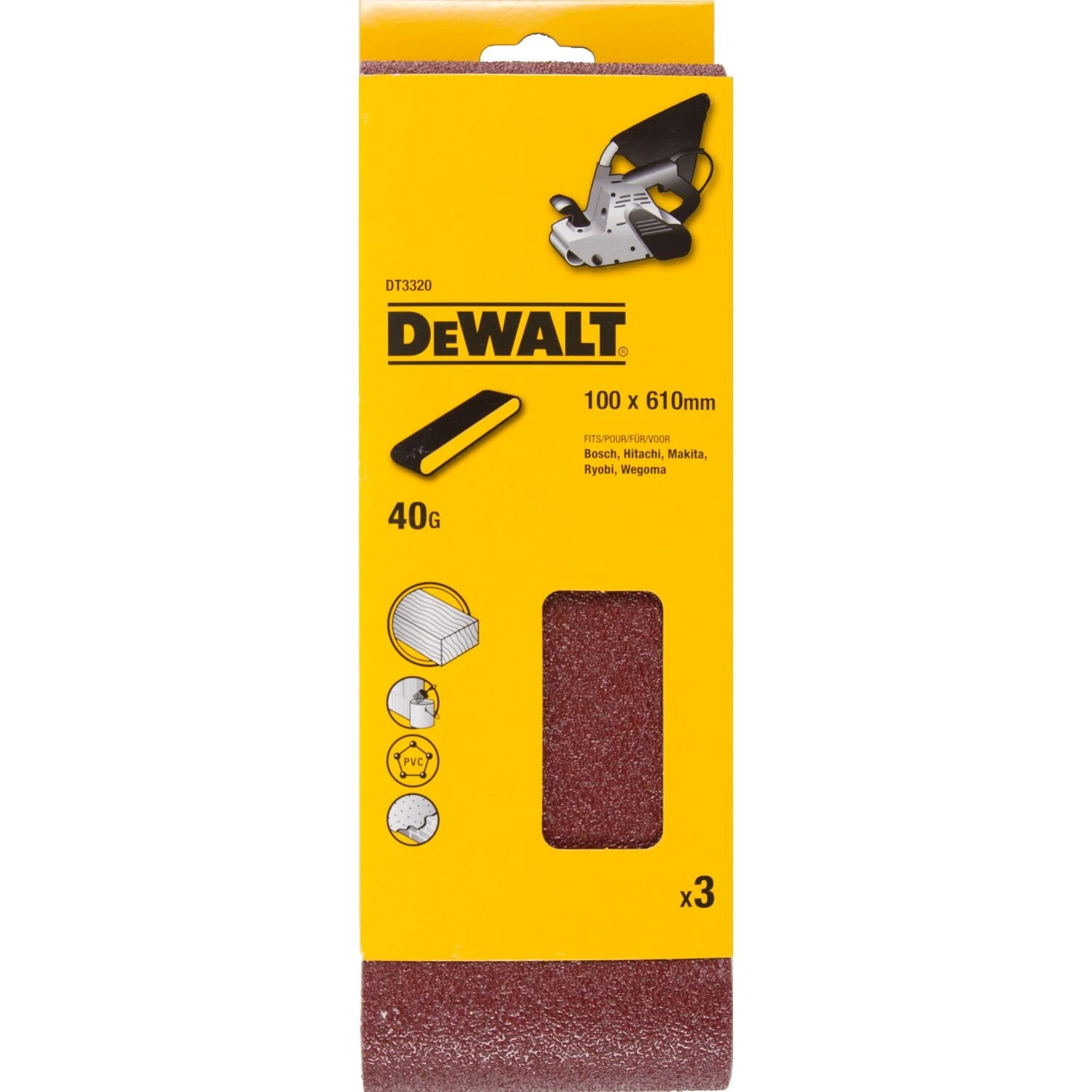DeWALT DT3320 Schuurband - K40 - 100x610mm - 3st