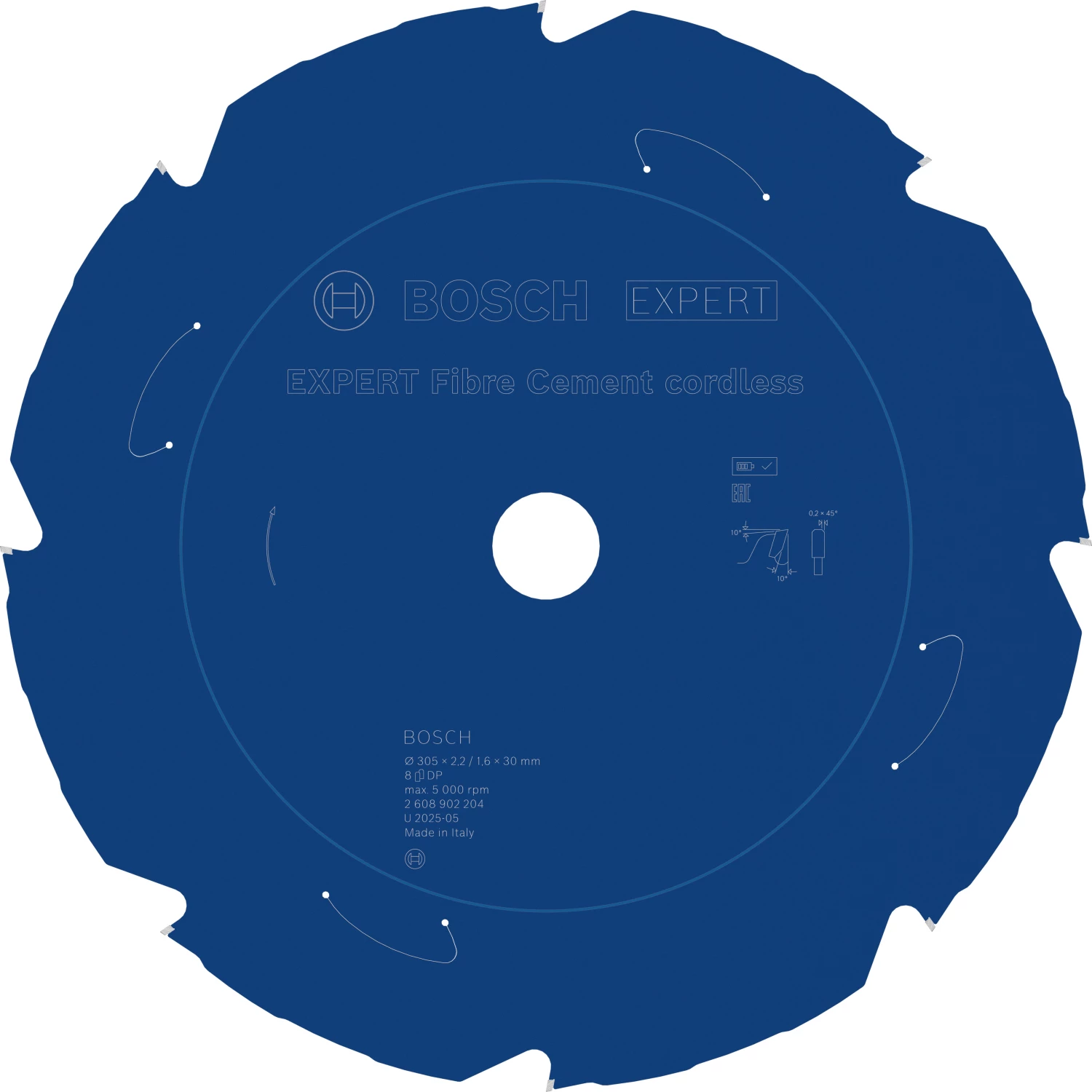 Bosch 2608902204 EXPERT cirkelzaagblad - 305 x 30 x 8T - vezelcementplaten-image