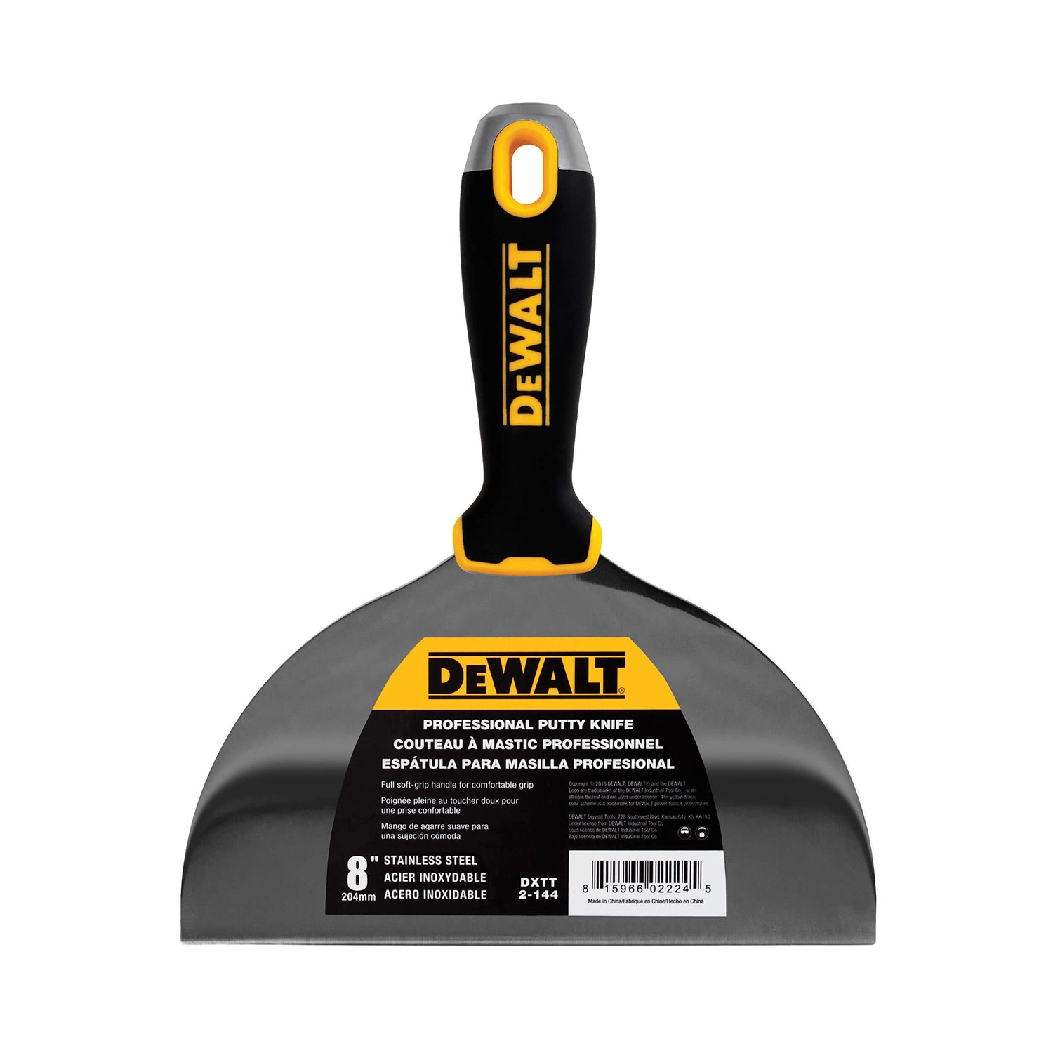 DeWalt Spatule en acier inoxydable à manche Softgrip 8" (203 mm)-image
