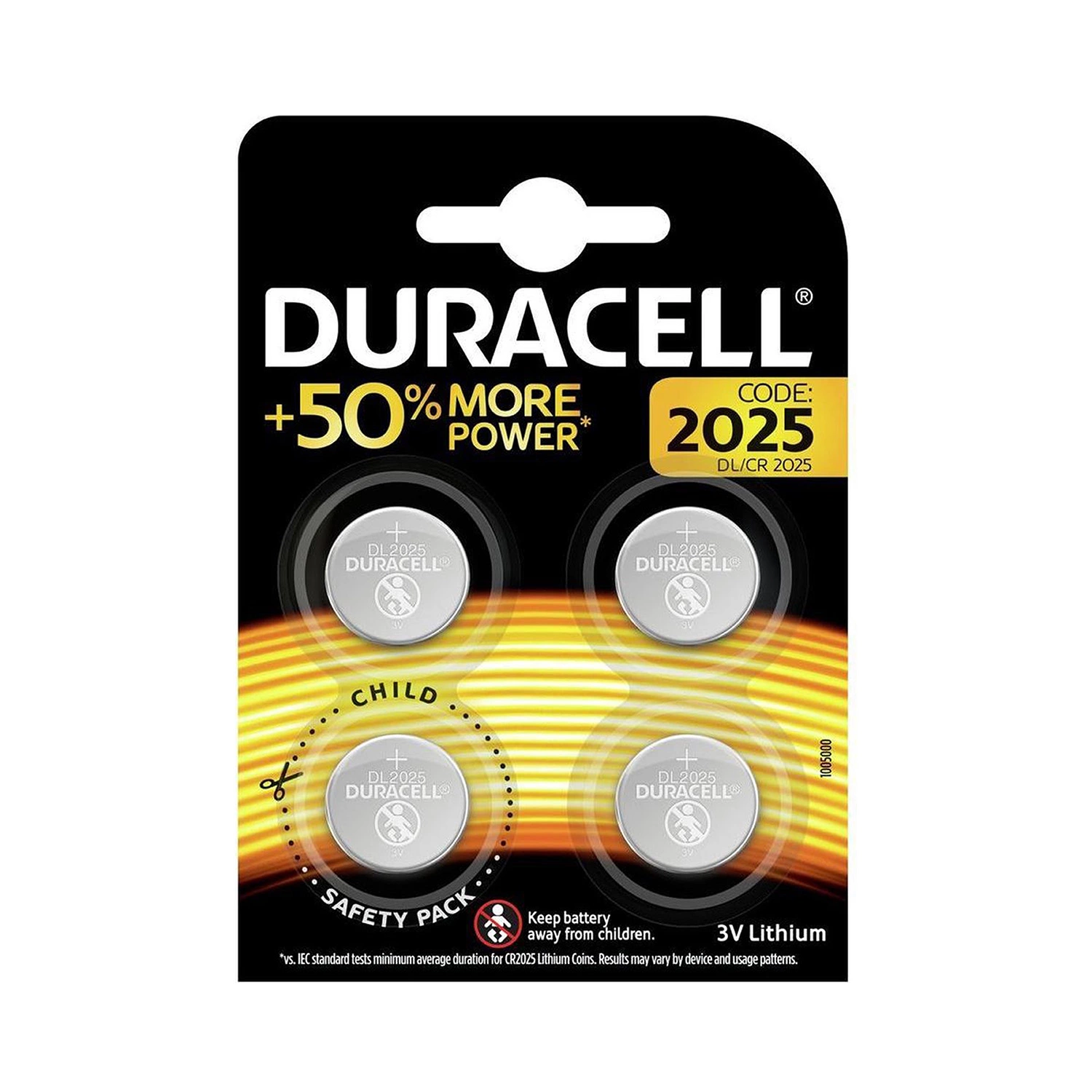 Duracell D119345 Pile bouton au lithium CR 2025 - 4 pièces-image