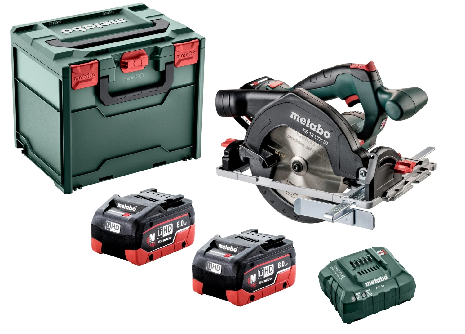 Metabo KS 18 LTX 57 18V LiHD accu cirkelzaag set (2x 8.0Ah accu) in metaBOX - 57mm-image