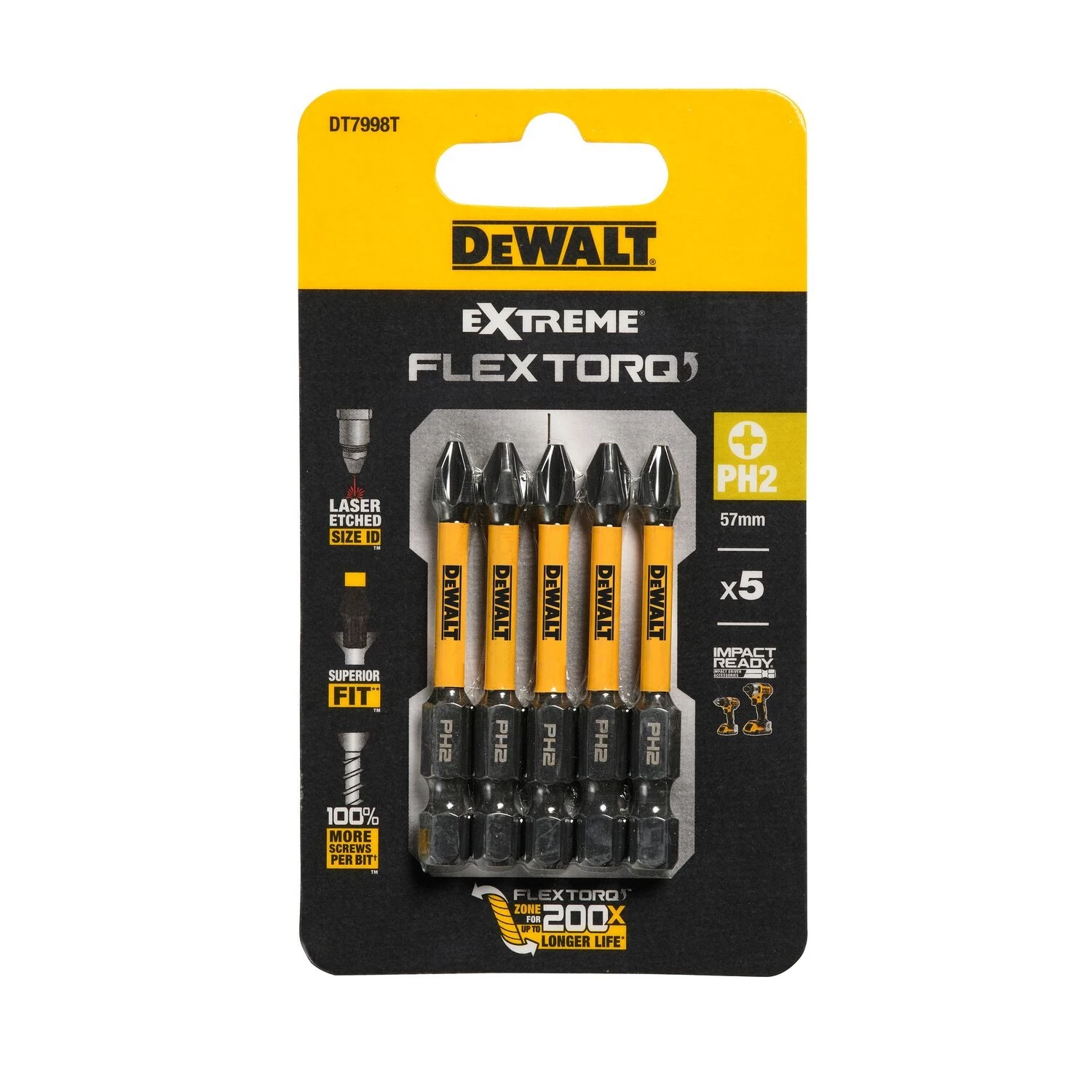 DeWALT DT7998T Impact schroefbits -  PH2 x 50mm (5st)-image