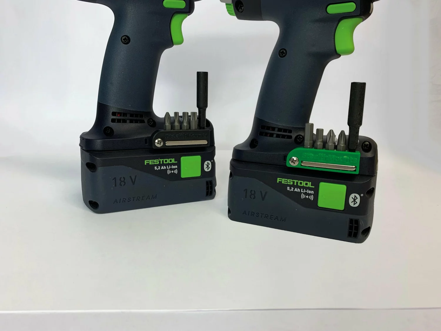 StealthMounts BH-FT-GRN-2 - Porte-embouts magnétique (2pcs) pour machines Festool - vert-image