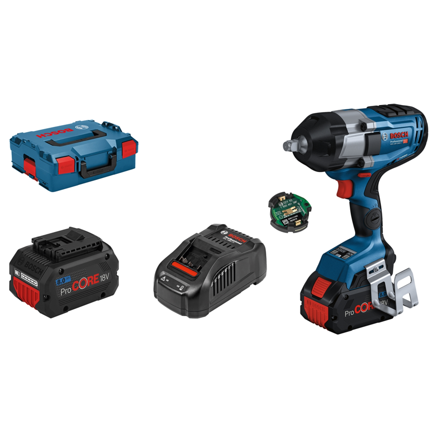 Bosch GDS 18V-1000 C 18V Li-Ion accu BiTurbo slagmoeraanzetter set (2x 8.0Ah accu) in L-Boxx - 1000Nm - koolborstelloos-image