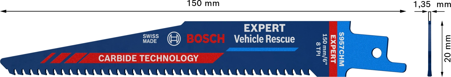 Bosch S957CHM EXPERT reciprozaagblad voor vehicle rescue - 150 x 1,35 (10st)-image