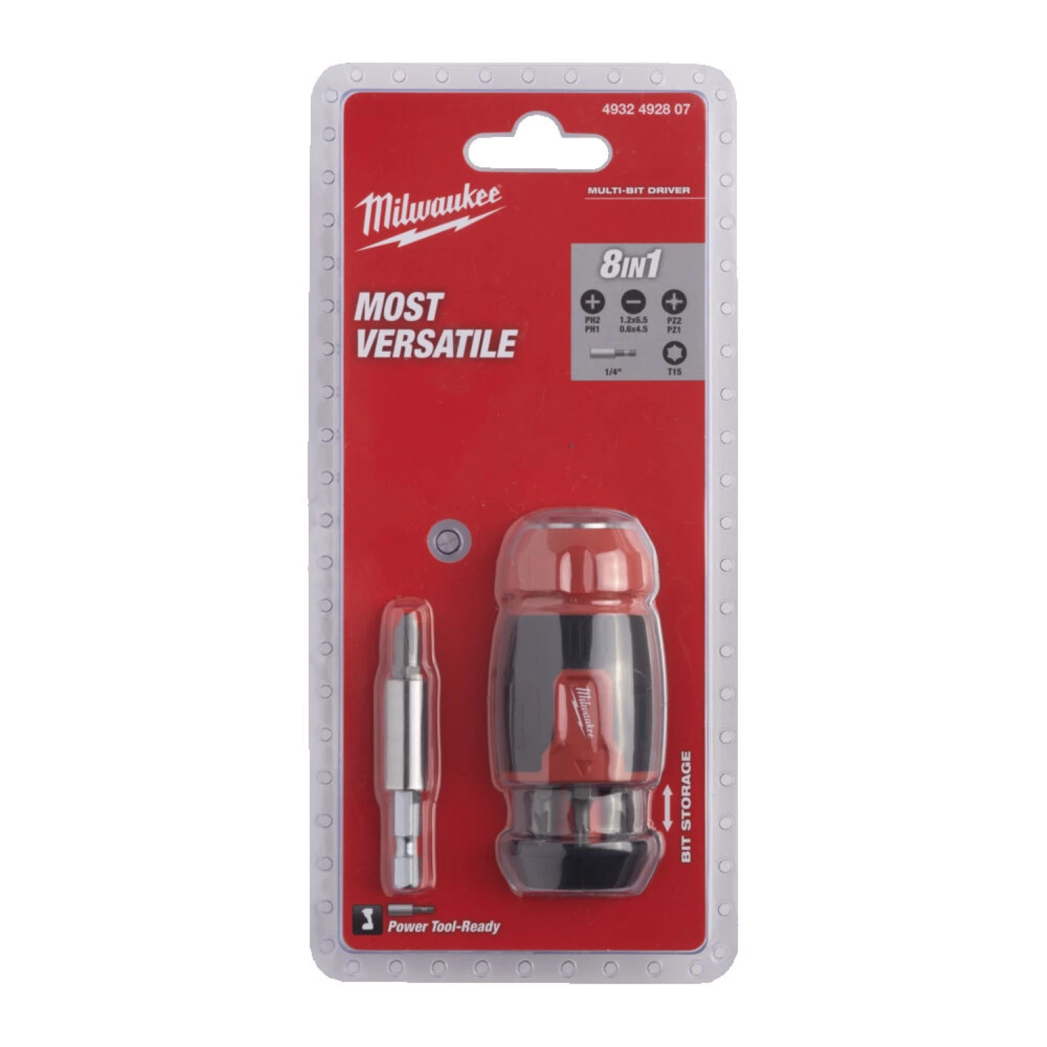 Milwaukee 4932492807 Bitschroevendraaier - 8 in 1 compacte multi-bit-image