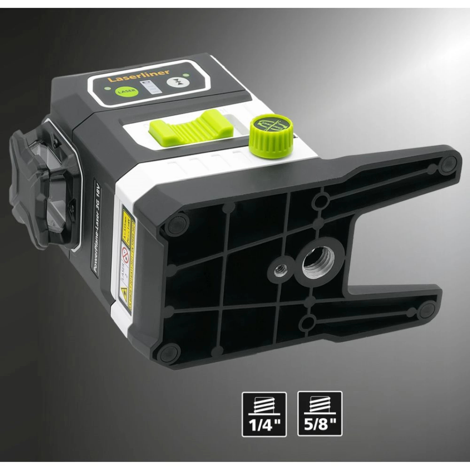 Laserliner PowerPlane-Laser 3G Multi-18V Kruislijnlaser in L-Boxx - 3 lijnen - groen - 60m - IP54 + VarioStand L laserstatief + DeWALT adapter-image