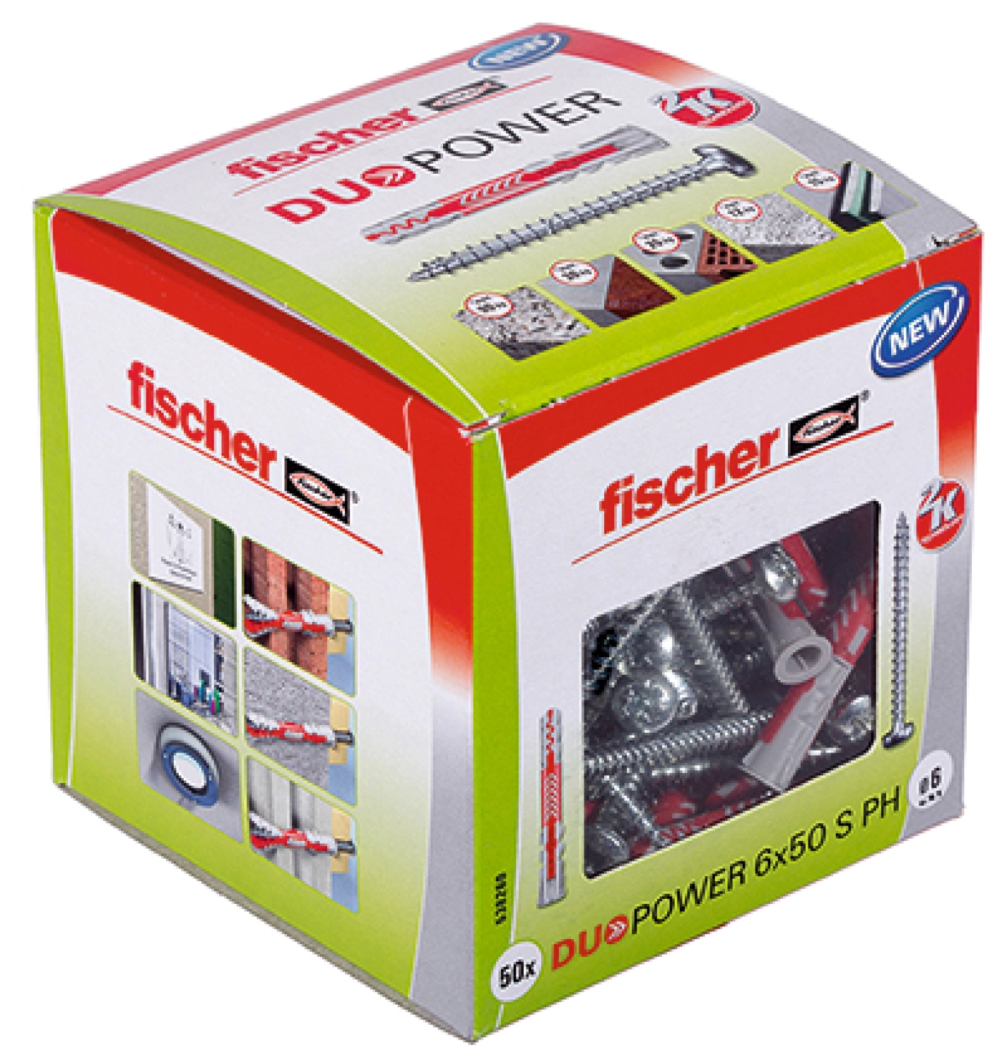 Fischer 538260 DuoPower PH Universele pluggen met bolkopschroef - 6 x 50mm (50st)-image