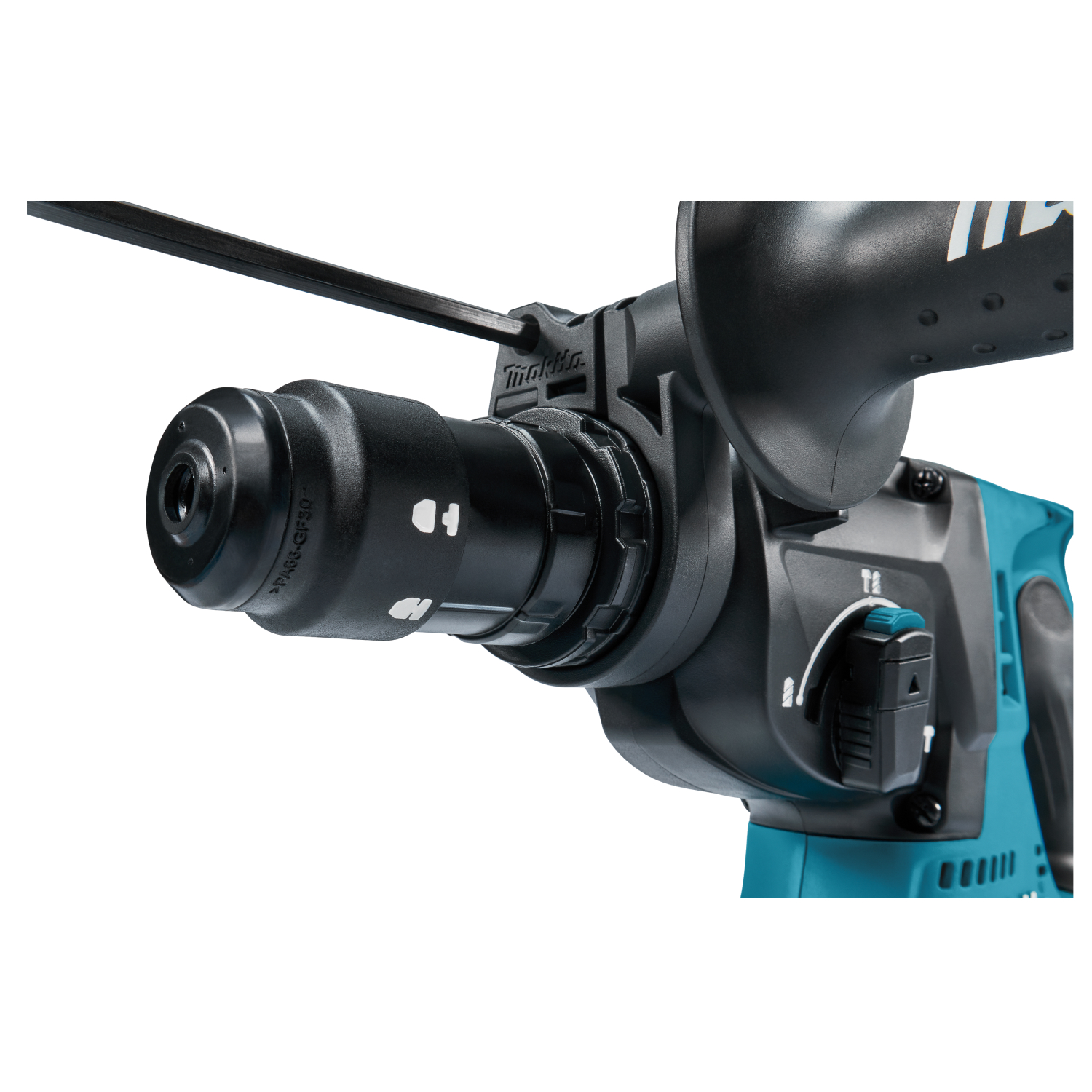 Makita DHR243RMJV 18V Li-Ion Accu SDS-plus combihamer incl. snelspanboorkop en stofafzuiging set (2x 4.0Ah accu) in Mbox - 2J - koolborstelloos-image