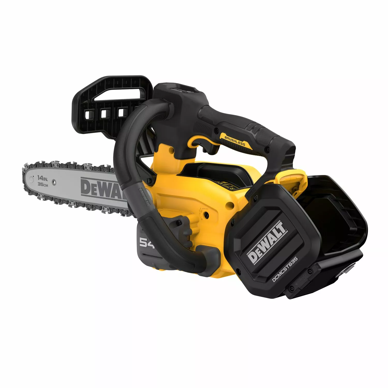 DeWALT DCMCST635X1 54V XR FLEXVOLT Ensemble de Tronçonneuse à Manche Supérieur sans Fil (1x Batterie 9.0Ah) - Moteur sans Balais - 35cm-image