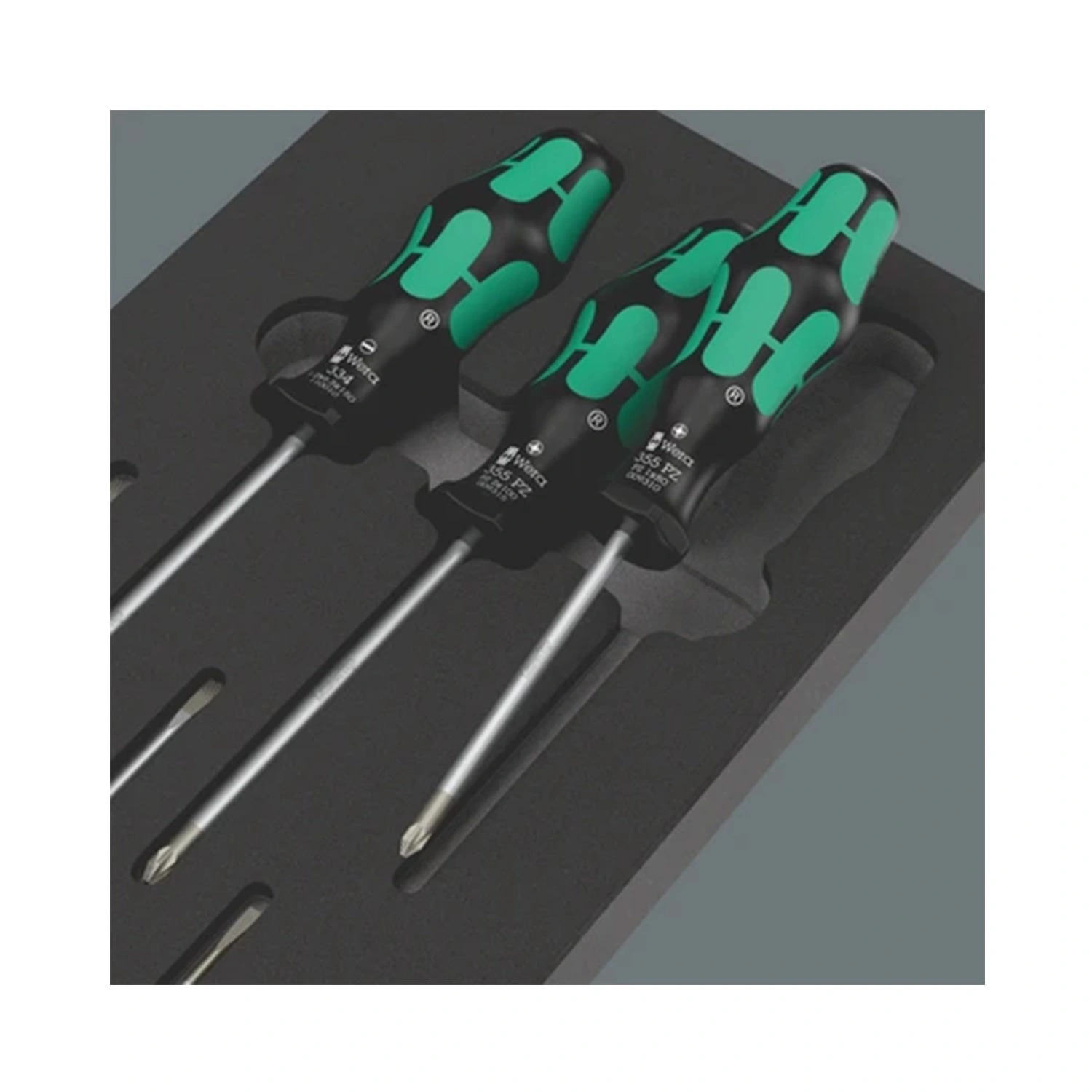 Wera 05150128001 9718 Kraftform Serie 300 Set 2 jeu de tournevis 7 pièces dans un insert en mousse - PZ/SL