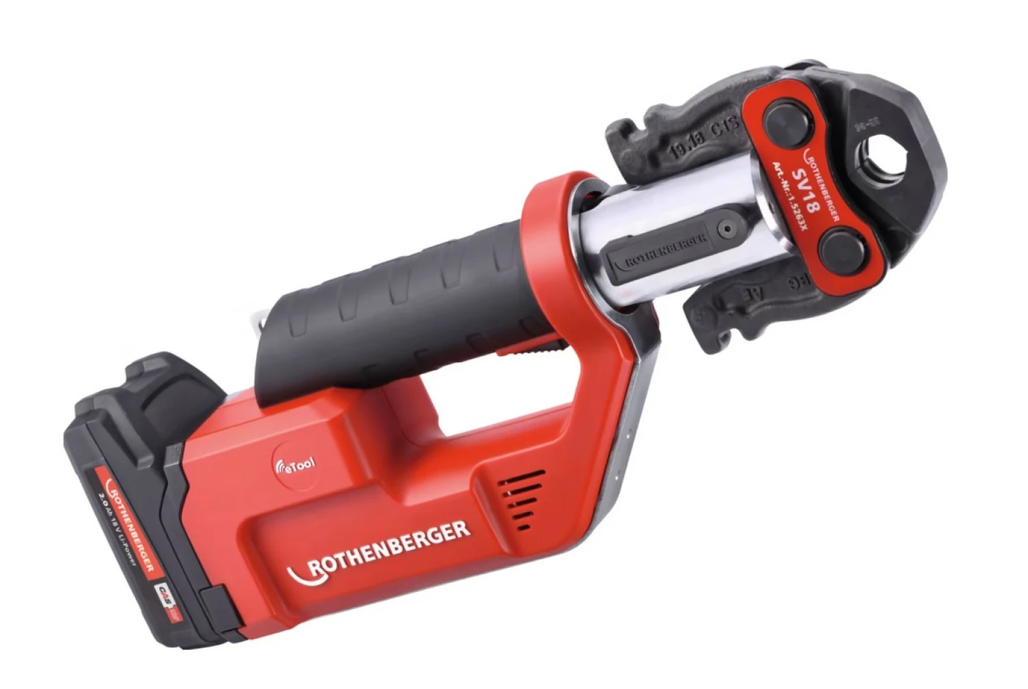 Rothenberger Romax Compact TT 18V Li-ion accu perstang set (1x 2.0Ah accu) incl. M15-22-28 persbekken in koffer-image