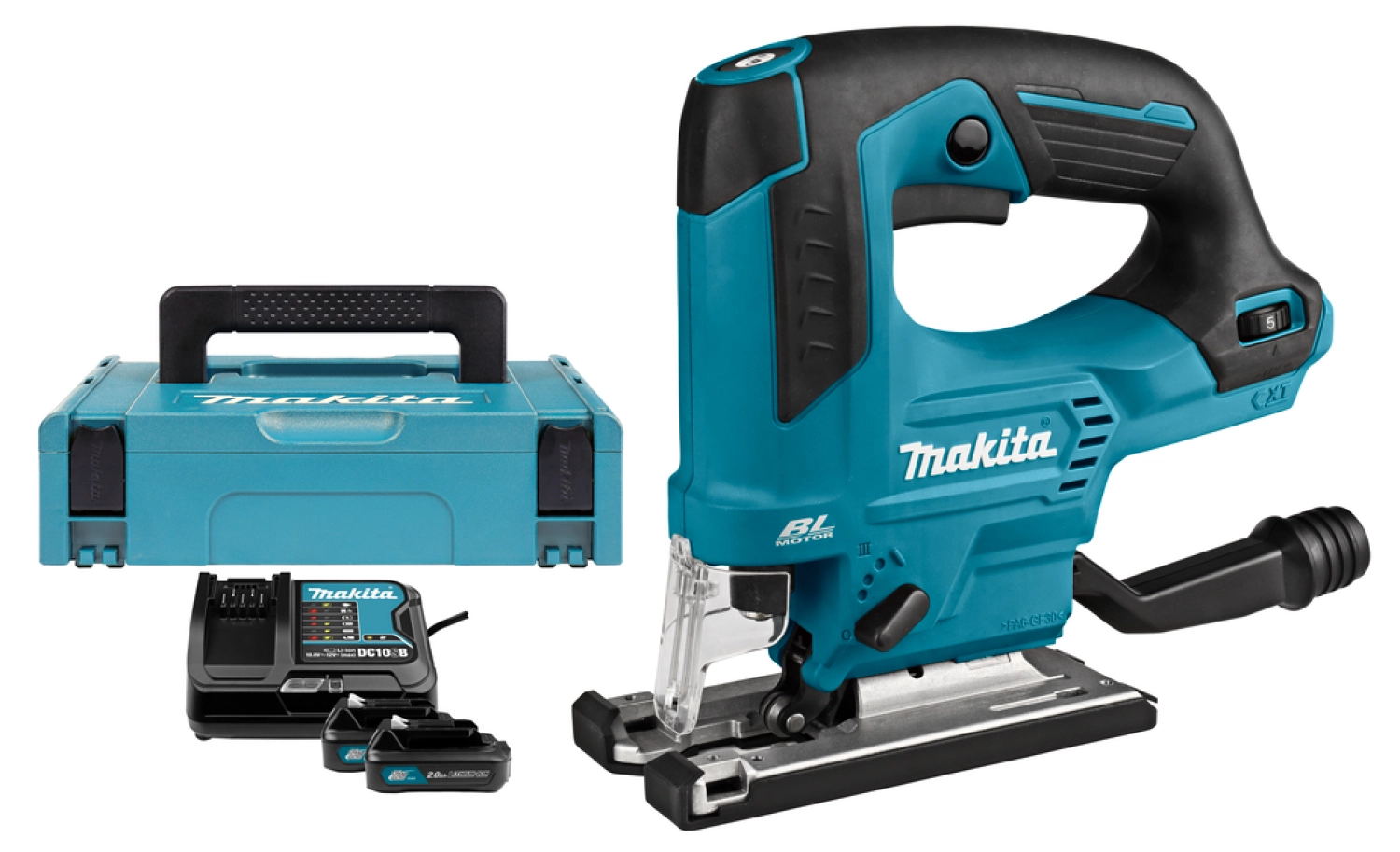 Makita JV103DSAJ 10.8V Li-Ion Accu decoupeerzaag set (1x 2.0Ah accu) in Mbox - D-greep - variabel - koolborstelloos-image