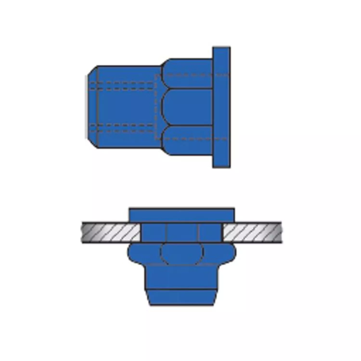 Gesipa 1433716 Blindklinkmoer - Cilindrisch - Zeskant - ST - M8 - 11 x 17,0mm (100st)-image