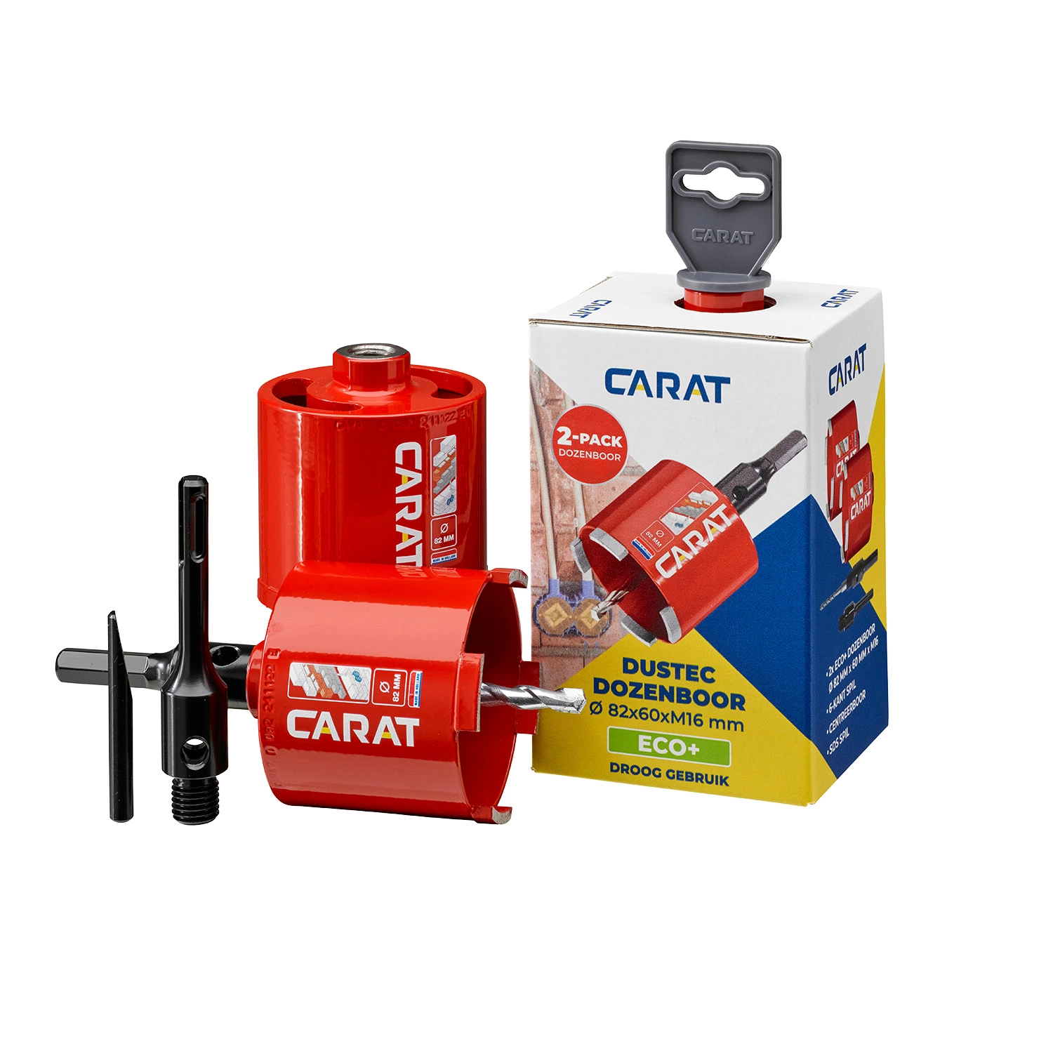 Carat HTS082EA25 2-pack dozenboor ECO voor droogboren - 82 x 60mm M16 - incl. accessoires-image