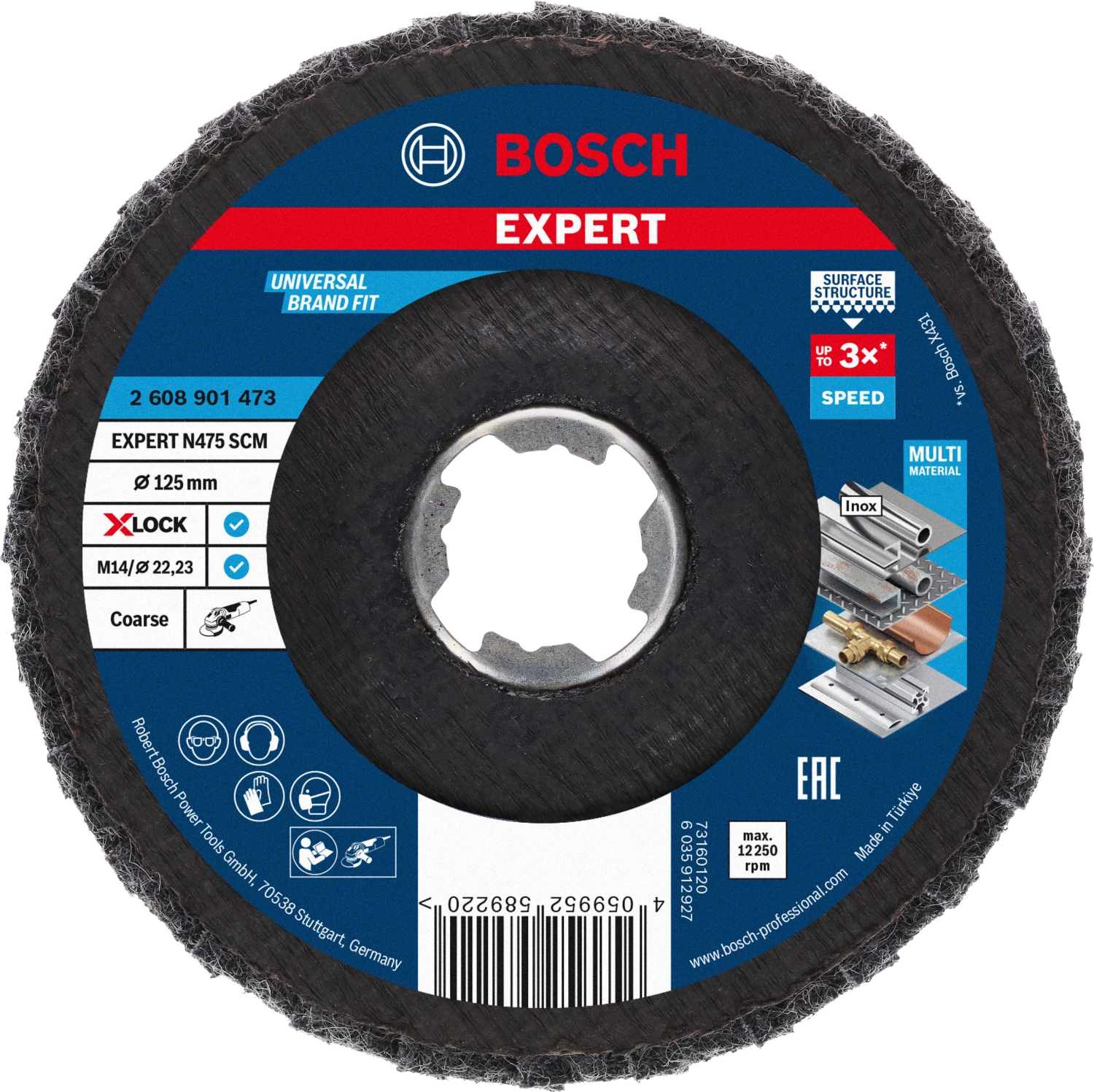Bosch 2608901473 EXPERT N475 SCM X-LOCK lamellenschuurschijf - 125 mm - grof-image