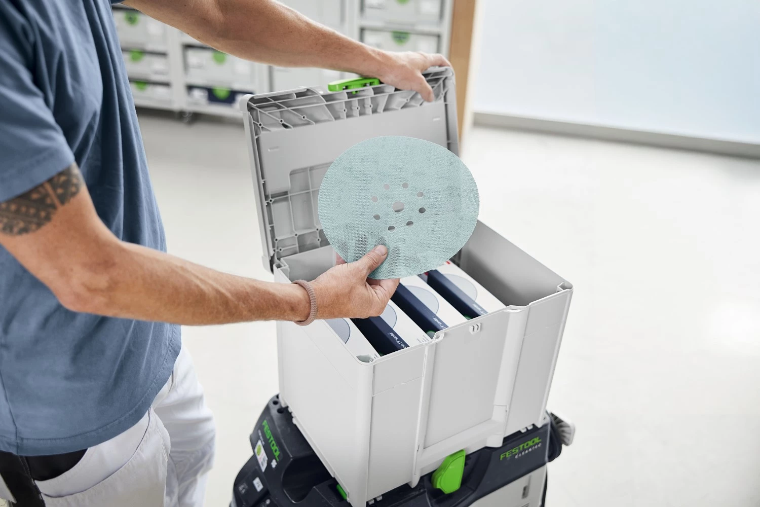 Festool SYS-STF D225 GR NET-Set matériaux de ponçage-Systainer³ Granat SYS-STF Granat Net D 225 dans systainer-image