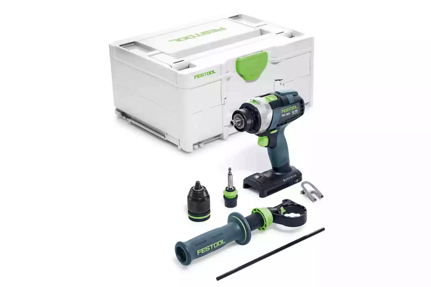 Festool TPC 18/4 I-Basic QUADRIVE 18V Li-Ion accu klopboormachine body in systainer - 75Nm-image
