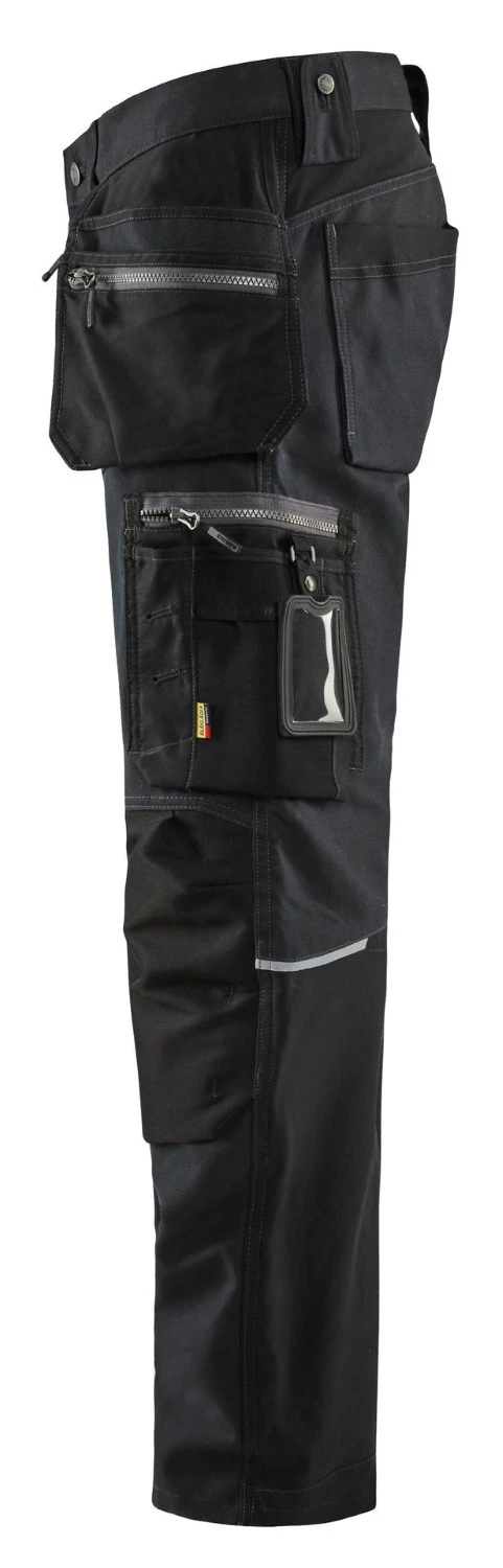 Blåkläder 1599 Pantalon de travail avec empiècements stretch et poches à clous - noir - taille 44 (XS)-image