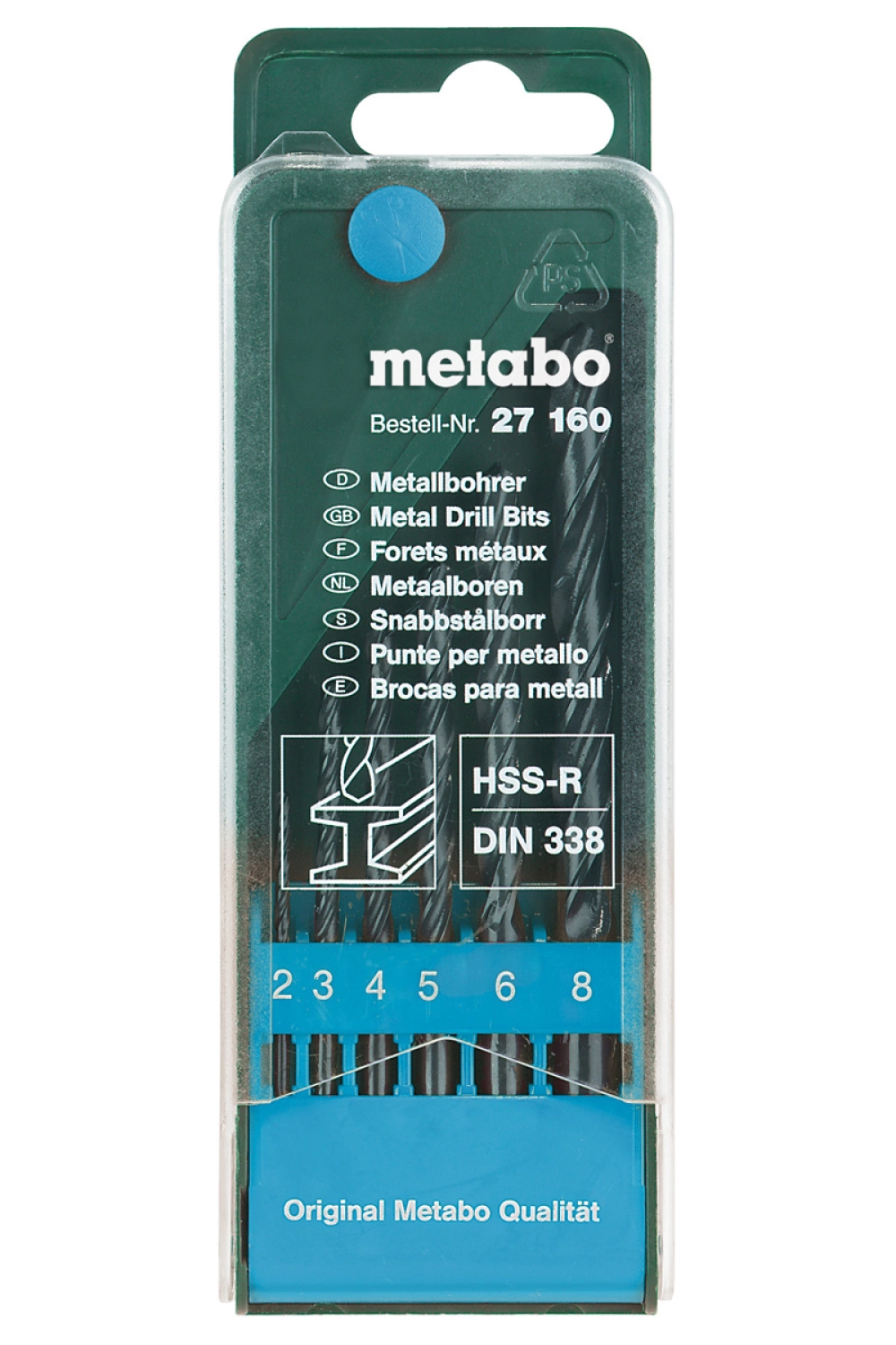Metabo 627160000 HSS-R 6 delige metaalboren in cassette-image