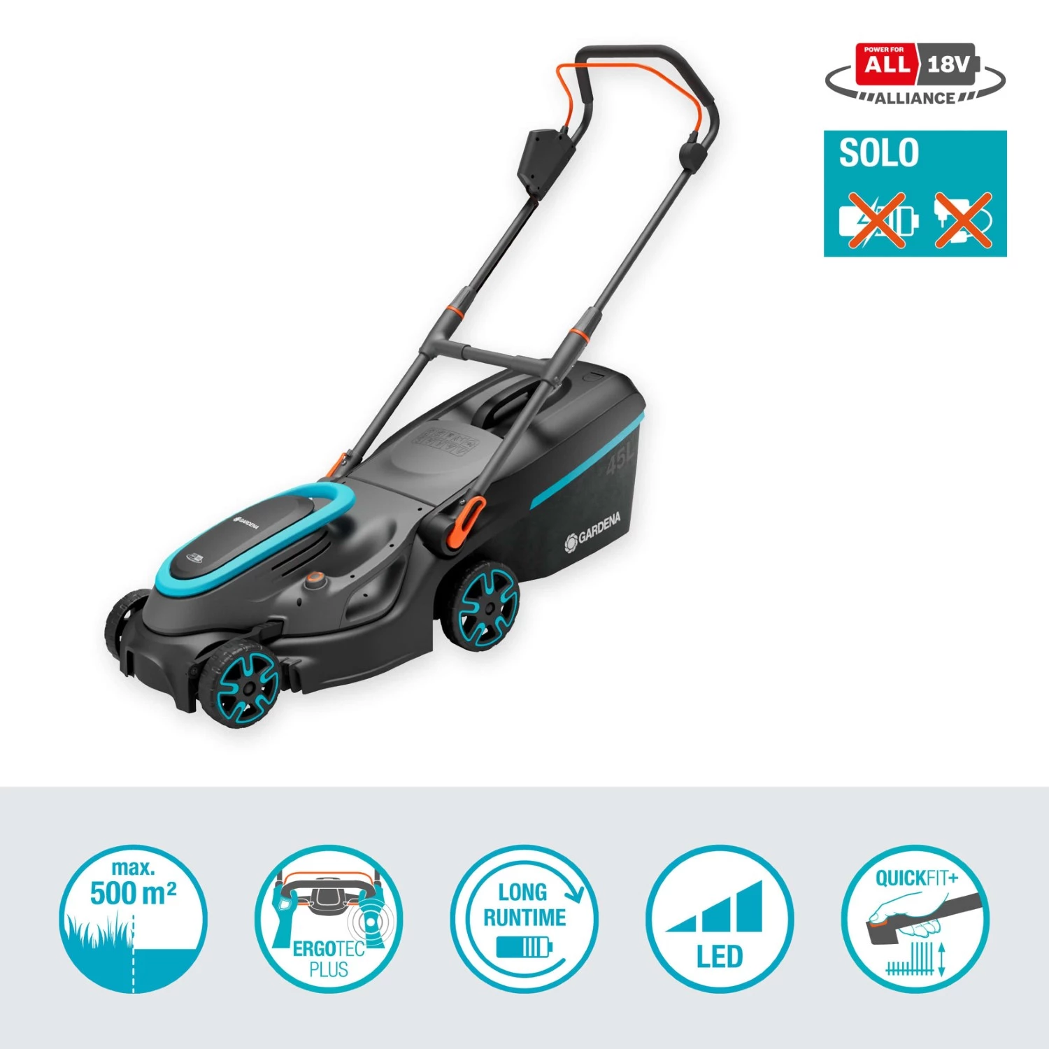 Gardena PowerMax 37/36V P4A corps de tondeuse à gazon sans fil - 37 cm-image
