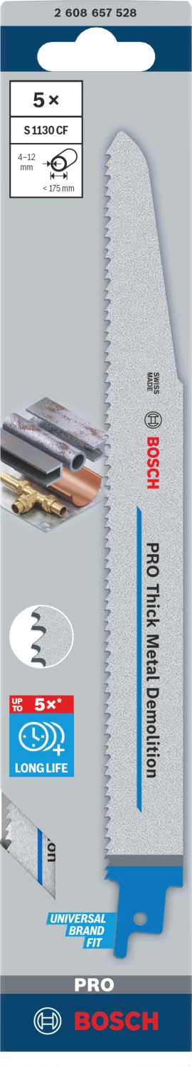 Bosch 2608657528 - Lame de Scie Sabre S 1130 CF Endurance for Heavy Metal 5x-image