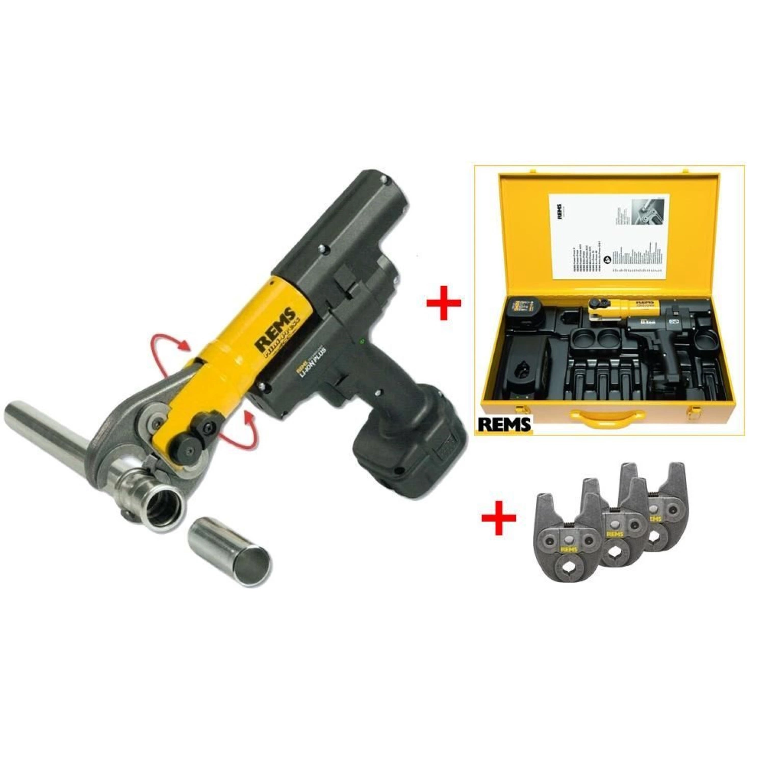 Rems Mini-Press 14,4V Li-Ion accu persmachine in koffer (1x 1,6Ah accu) + 3 persbekken naar keuze-image