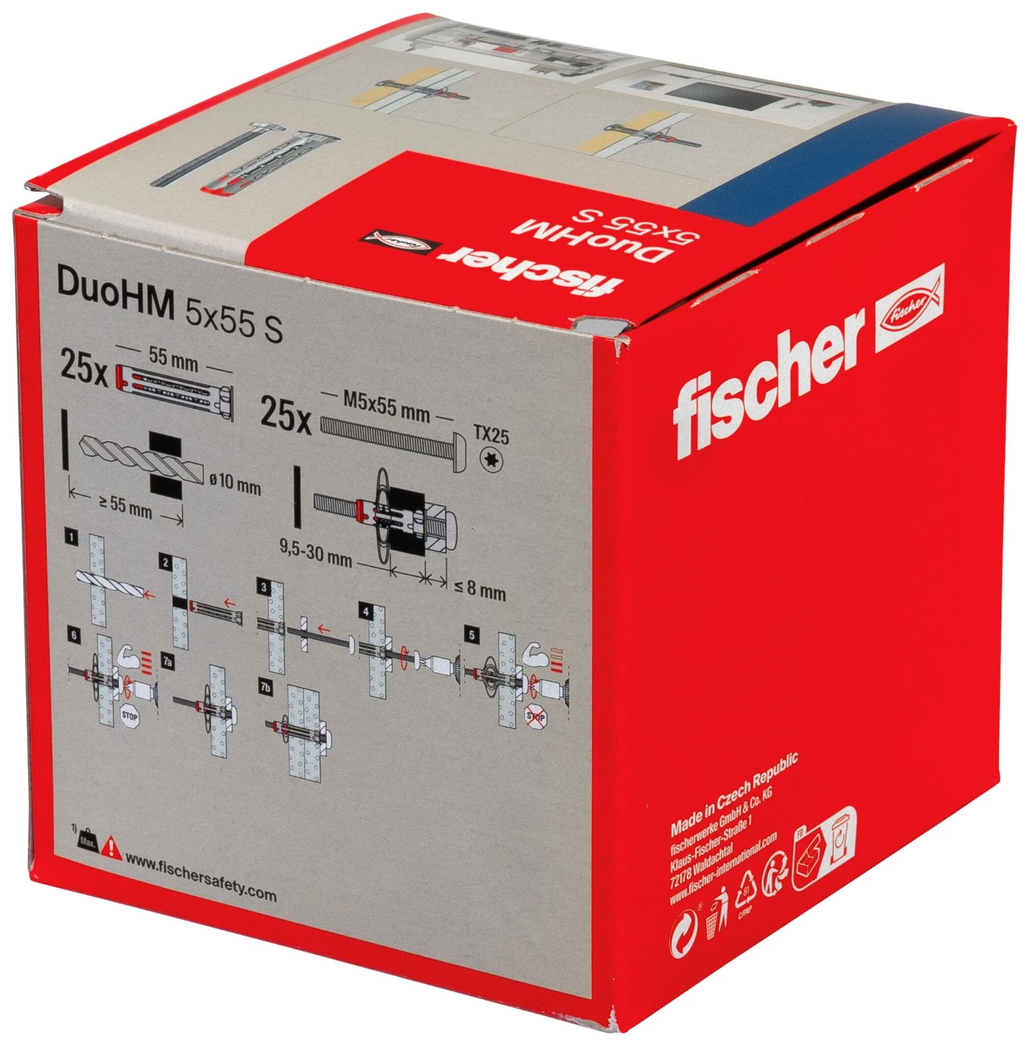 Fischer 572924 Hollewandplug DuoHM 5 X 55 S PH TX, bolkopbout met TX opname-image